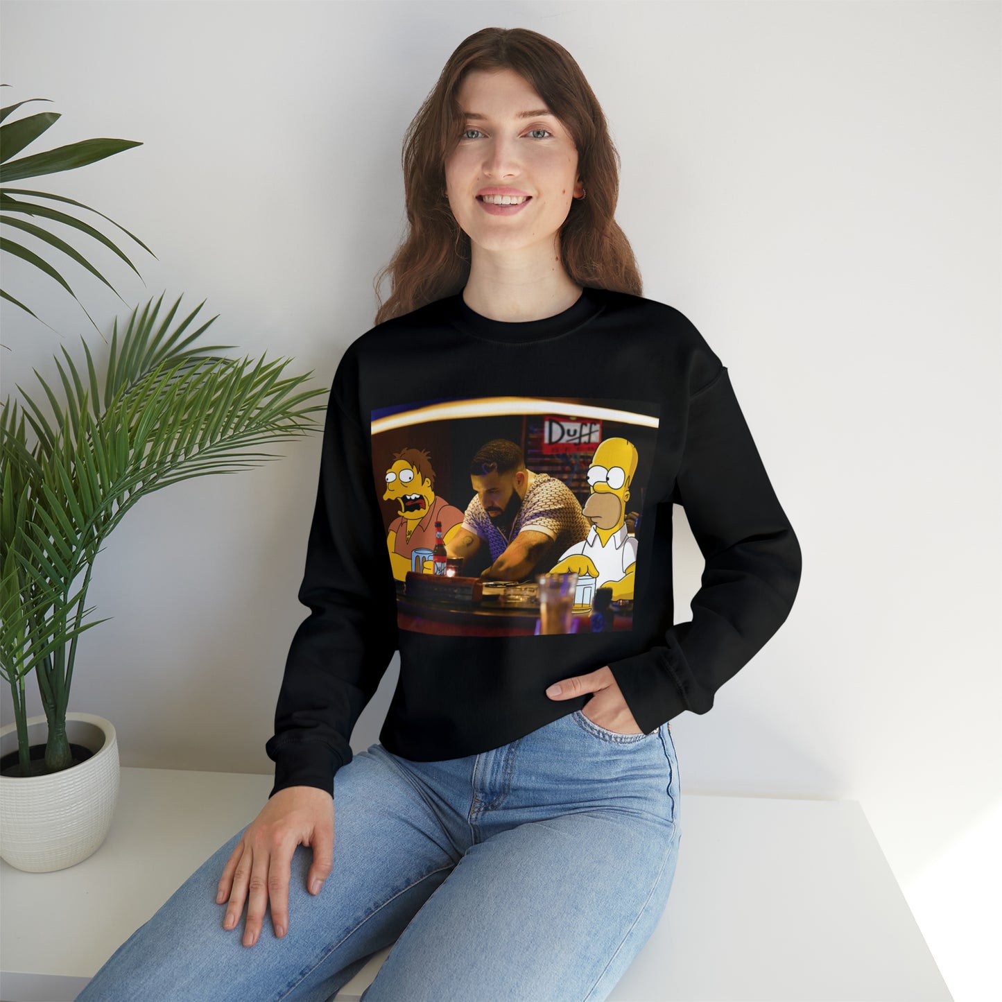 Drake at Moe's Simpsons Unisex Crewneck Sweatshirt