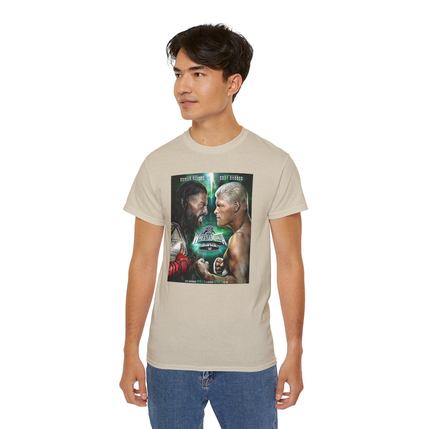 Wrestlemania 40 Cody Rhodes vs Roman Reigns collage Unisex Tee