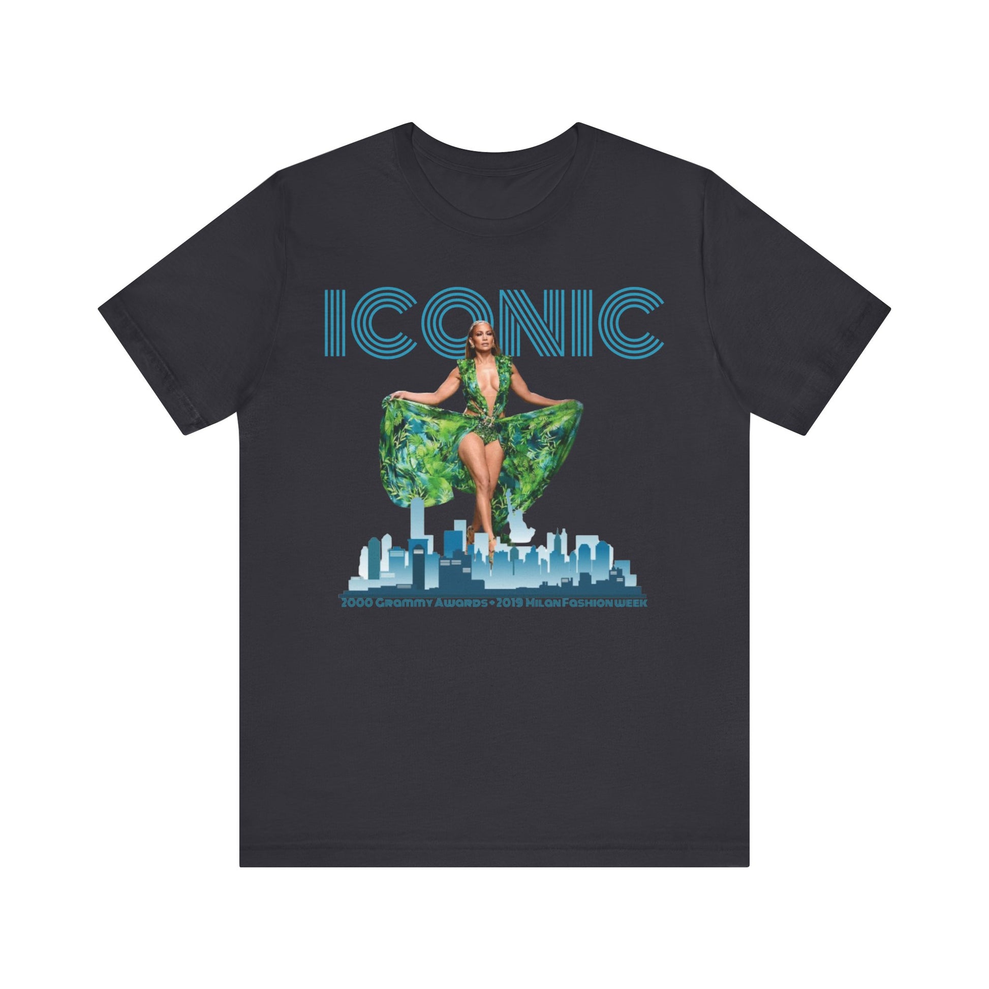 ICONIC 2000 & 2019 JLO Green Versace Dress Unisex Jersey Tee