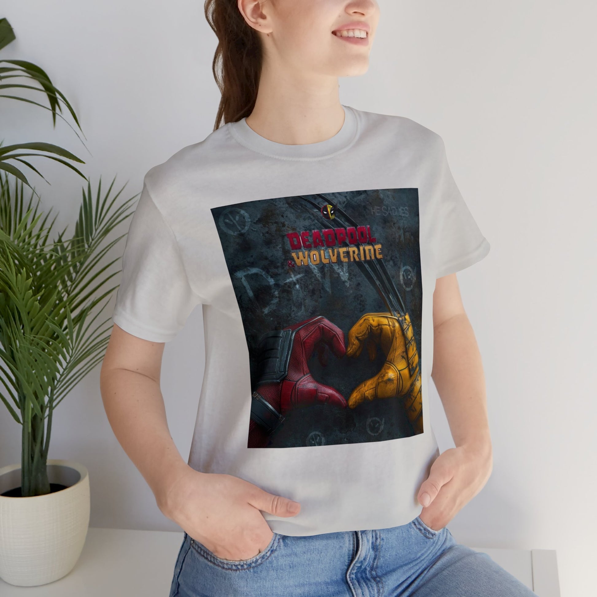 Deadpool & Wolverine hearts love humor movie Unisex shirt