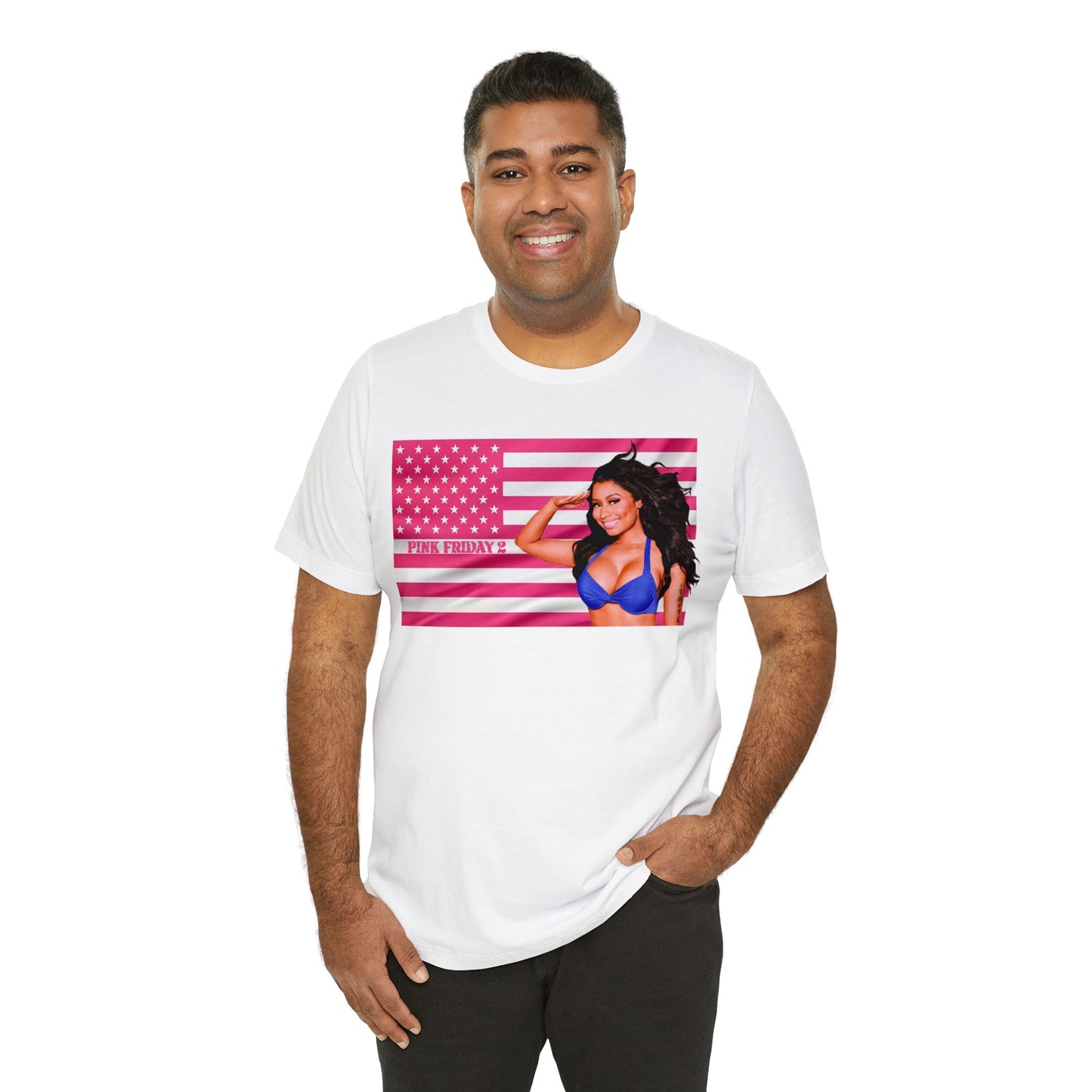 Pink Friday 2 Flag (Nicki Minaj) Unisex Jersey Short Sleeve Tee