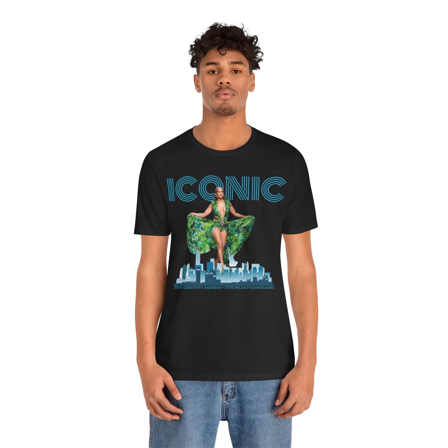 ICONIC 2000 & 2019 JLO Green Versace Dress Unisex Jersey Tee