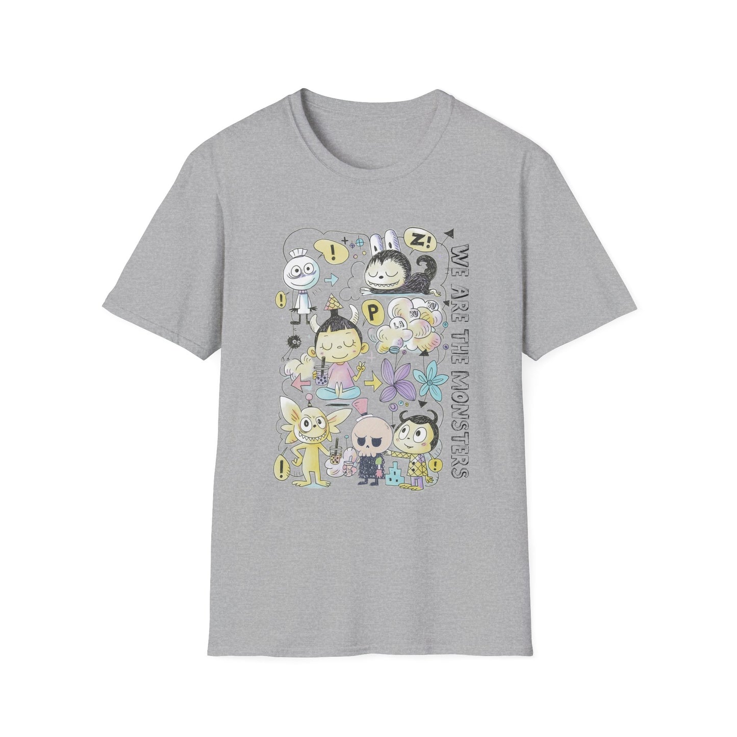 We Are The Monsters x Bubble Tea (Sketch Labubu-Inspired) Adult Unisex Shirt