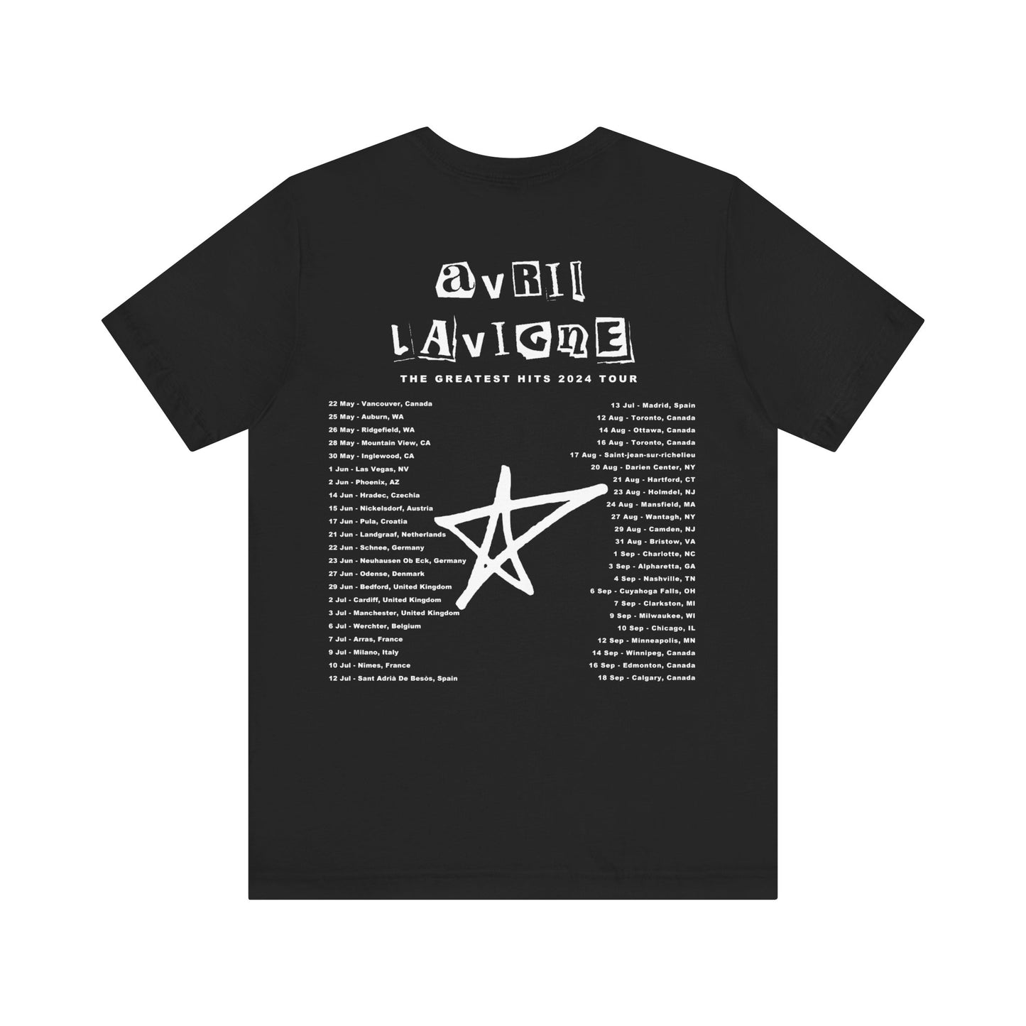 Avril Lavigne 2024 Greatest Hits Tour Unisex Jersey Tee