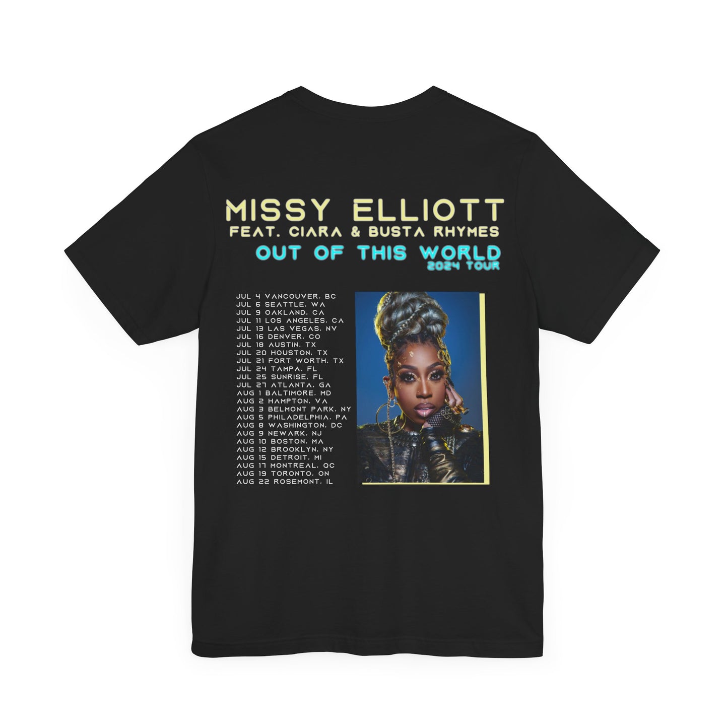 Missy Elliott 2024 Tour x Ciara & Busta Double sided Unisex Shirt