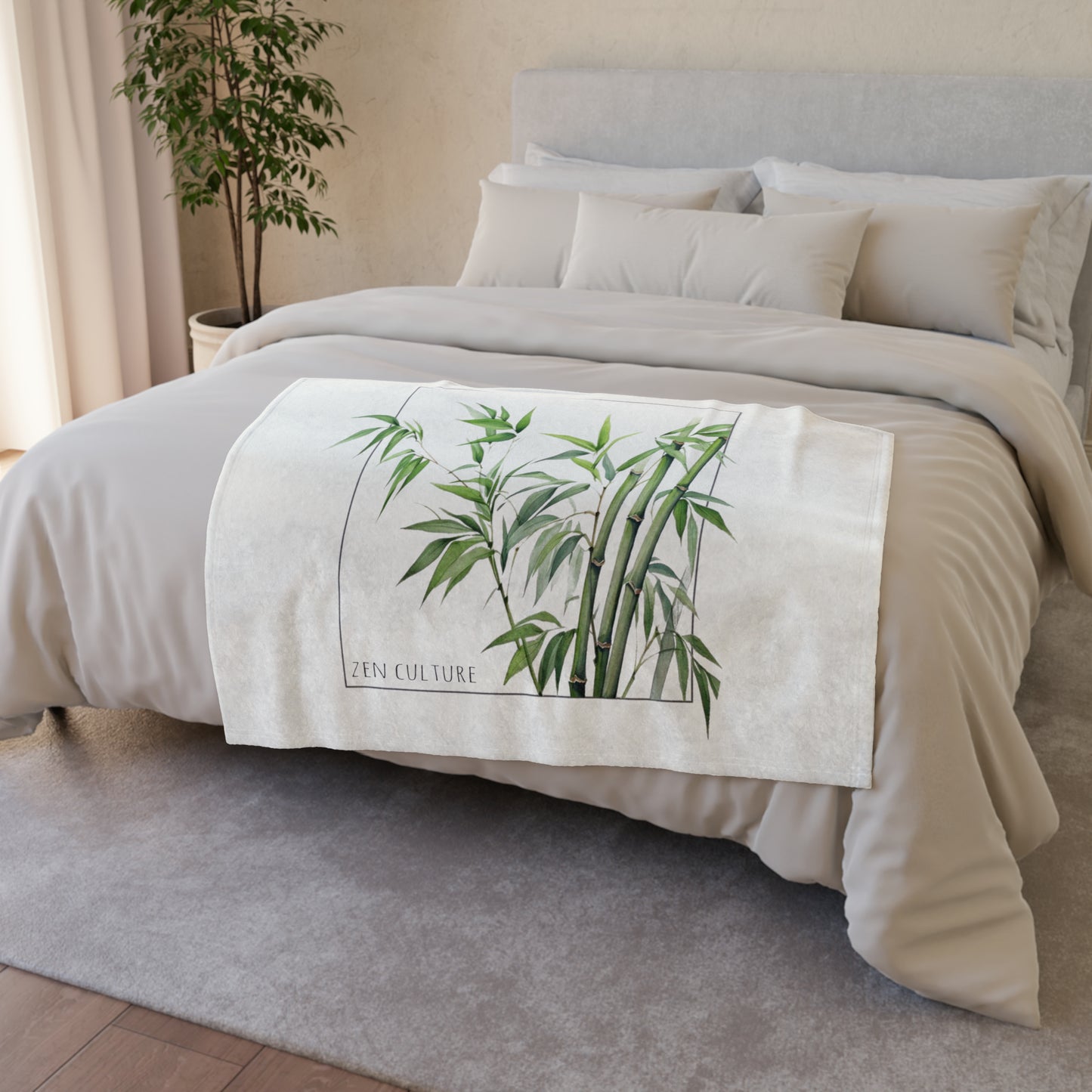 Bamboo Greens Zen Culture Soft Polyester Blanket