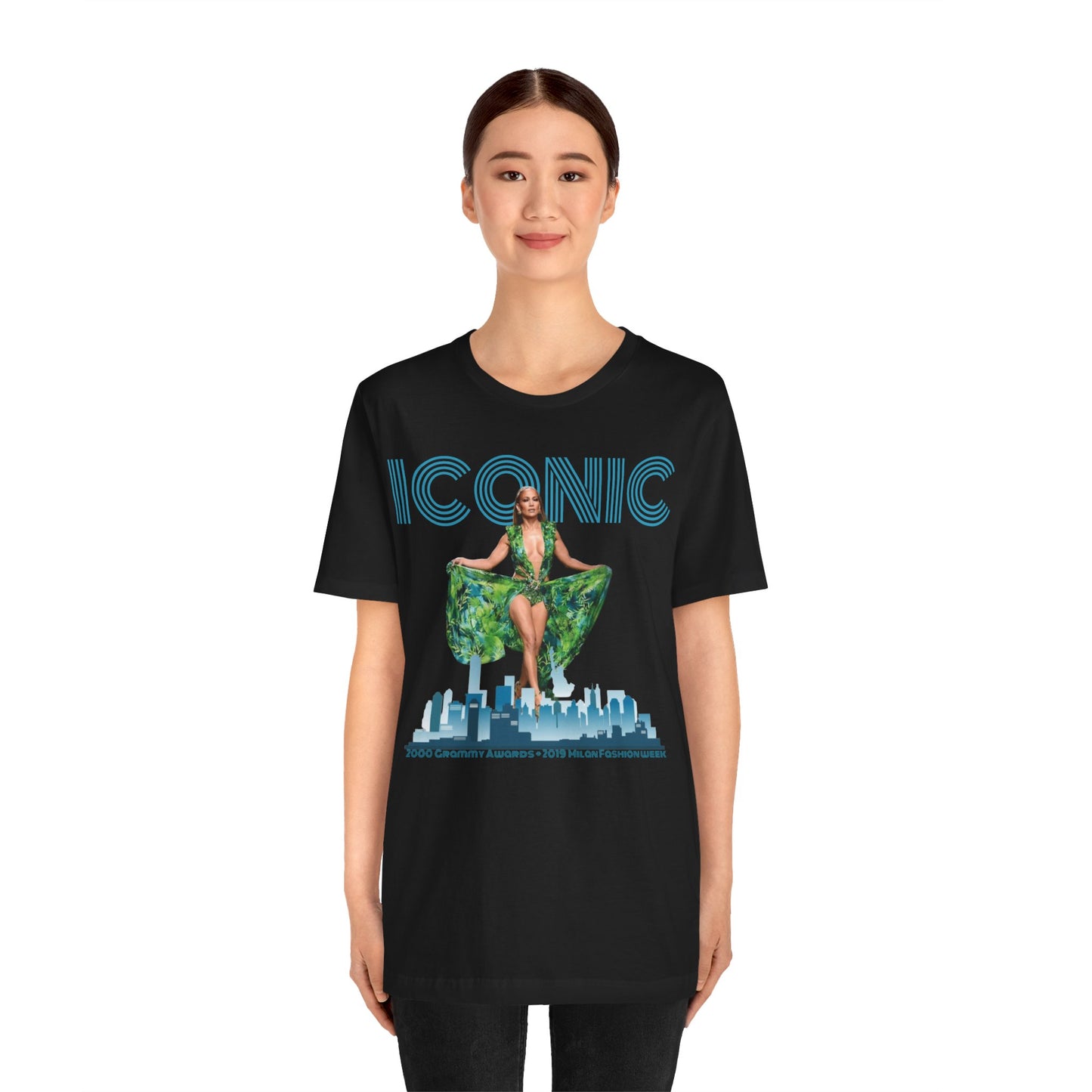 ICONIC 2000 & 2019 JLO Green Versace Dress Unisex Jersey Tee