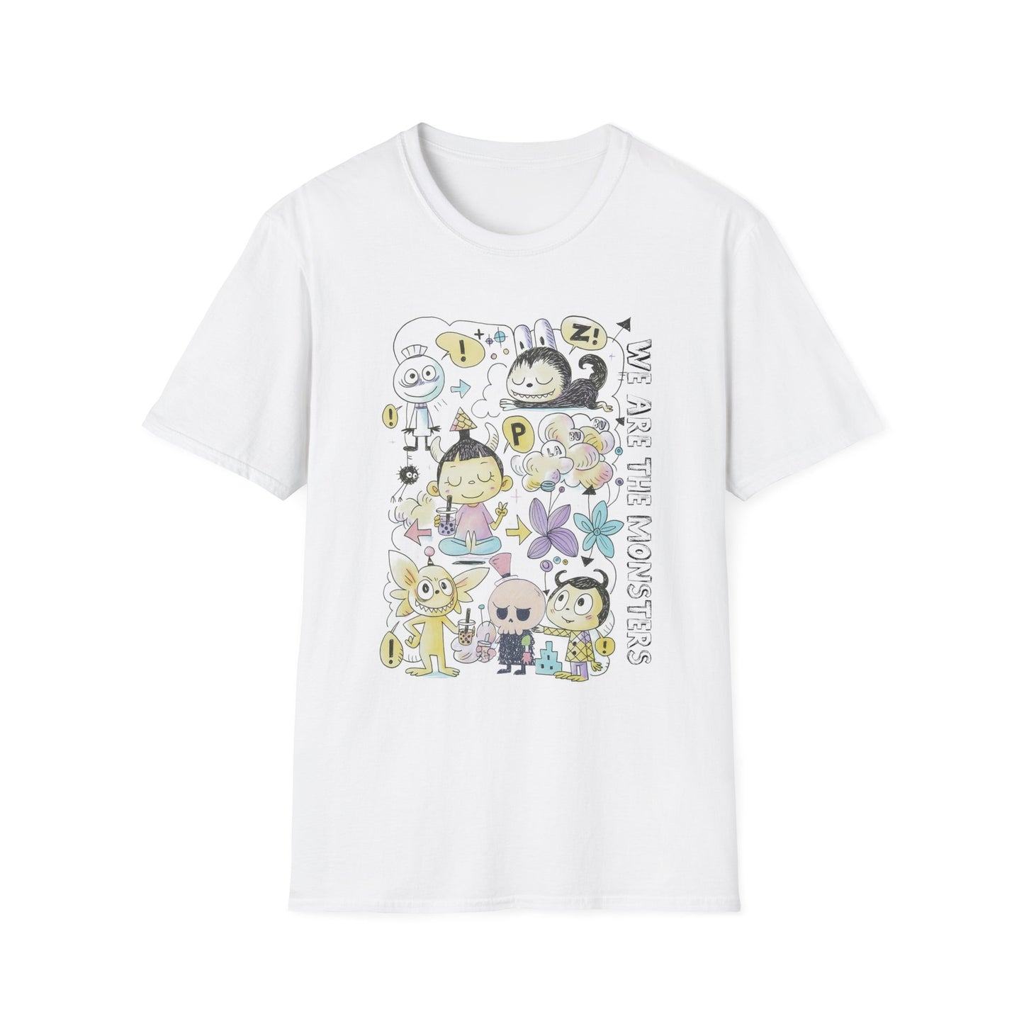 We Are The Monsters x Bubble Tea (Sketch Labubu-Inspired) Adult Unisex Shirt