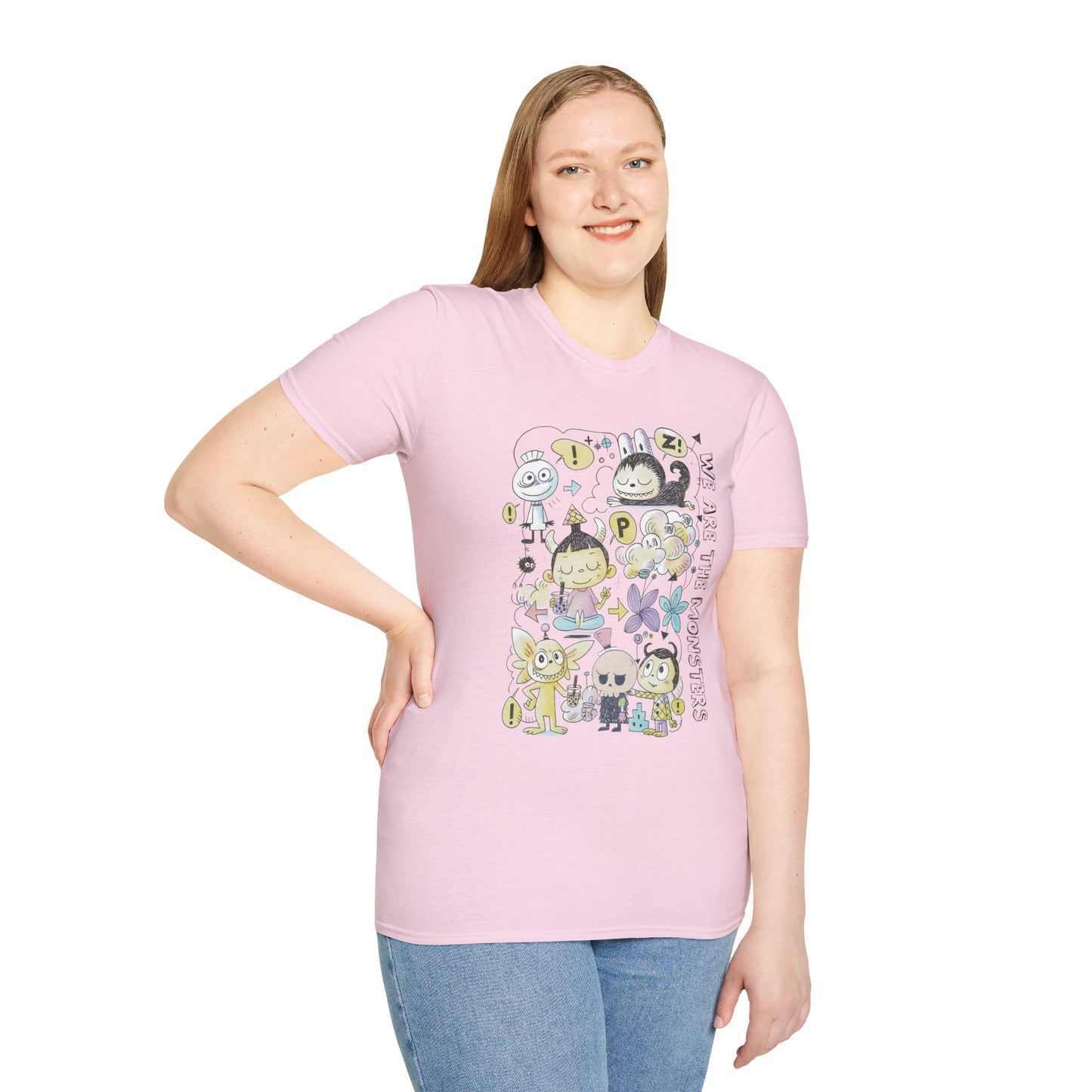 We Are The Monsters x Bubble Tea (Sketch Labubu-Inspired) Adult Unisex Shirt