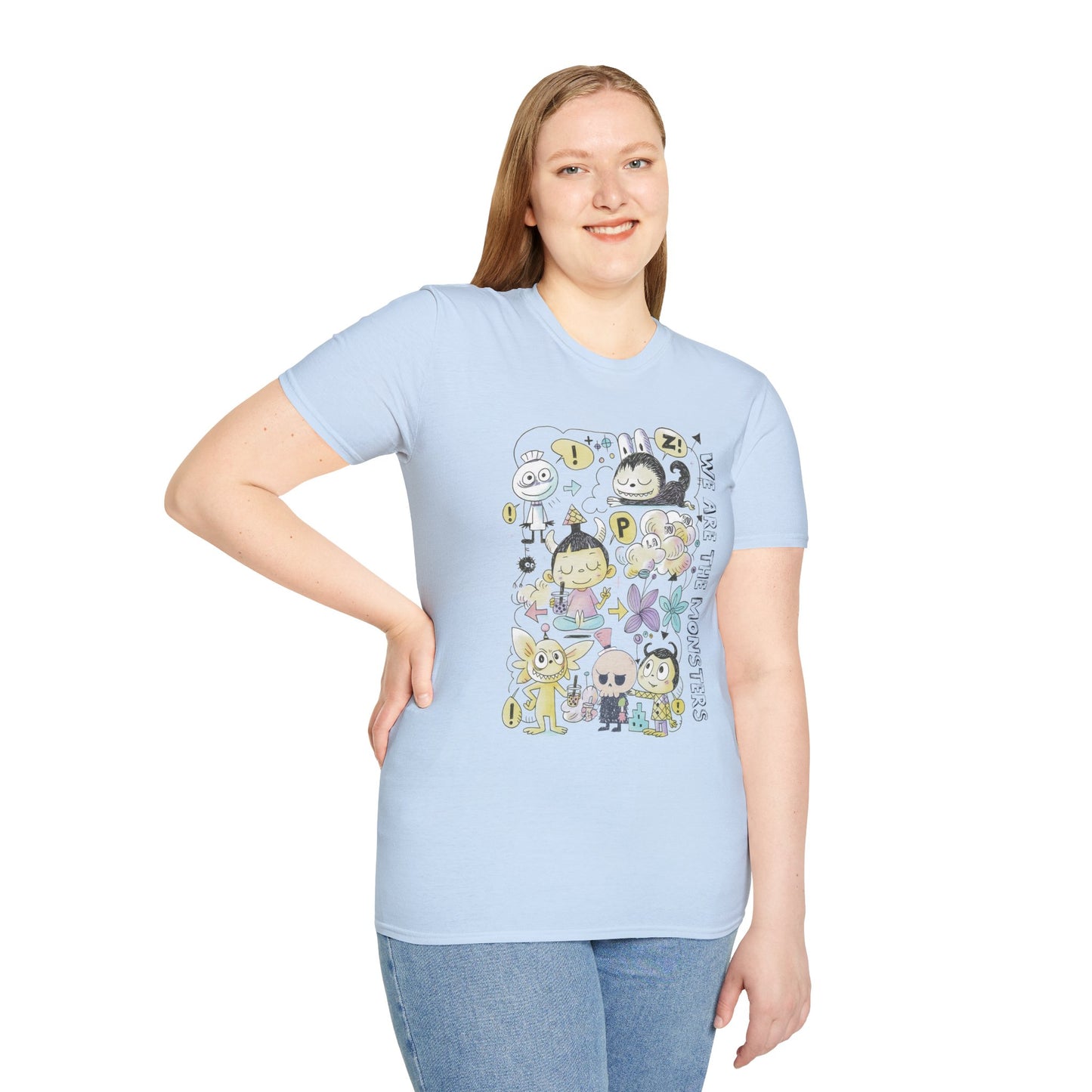We Are The Monsters x Bubble Tea (Sketch Labubu-Inspired) Adult Unisex Shirt