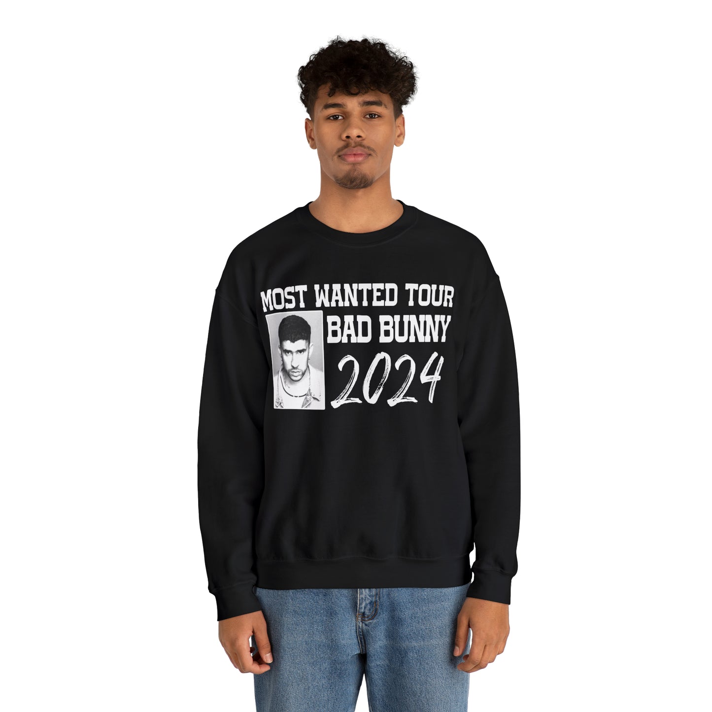 Most Wanted Tour Dates 2024 (Bad Bunny)  Unisex Heavy Blend™ Crewneck Sweatshirt