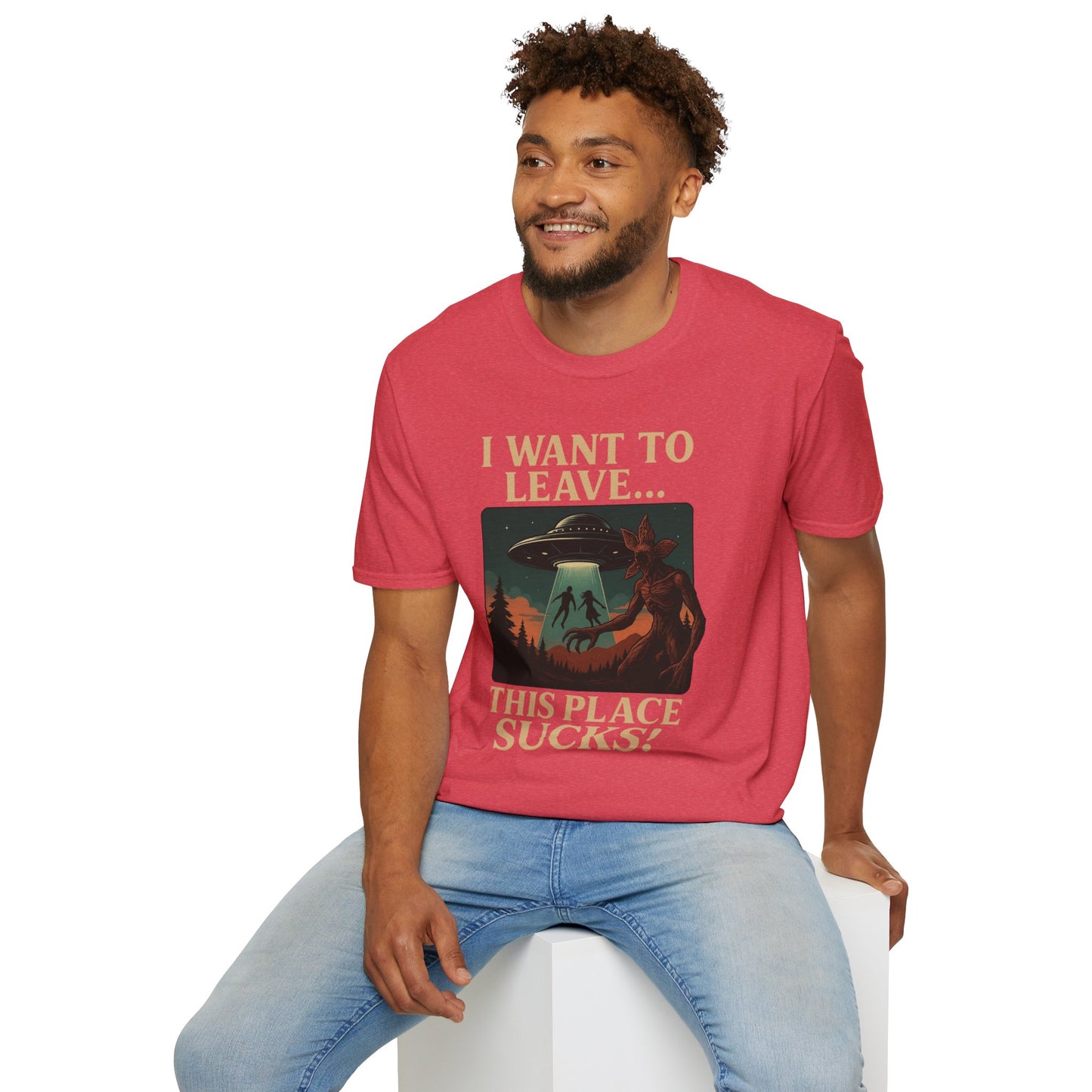 I WANT TO LEAVE / THIS PLACE SUCKS! (Demogorgon - Stranger Things Season 5 Inspired) 2025 Adult Unisex Shirt