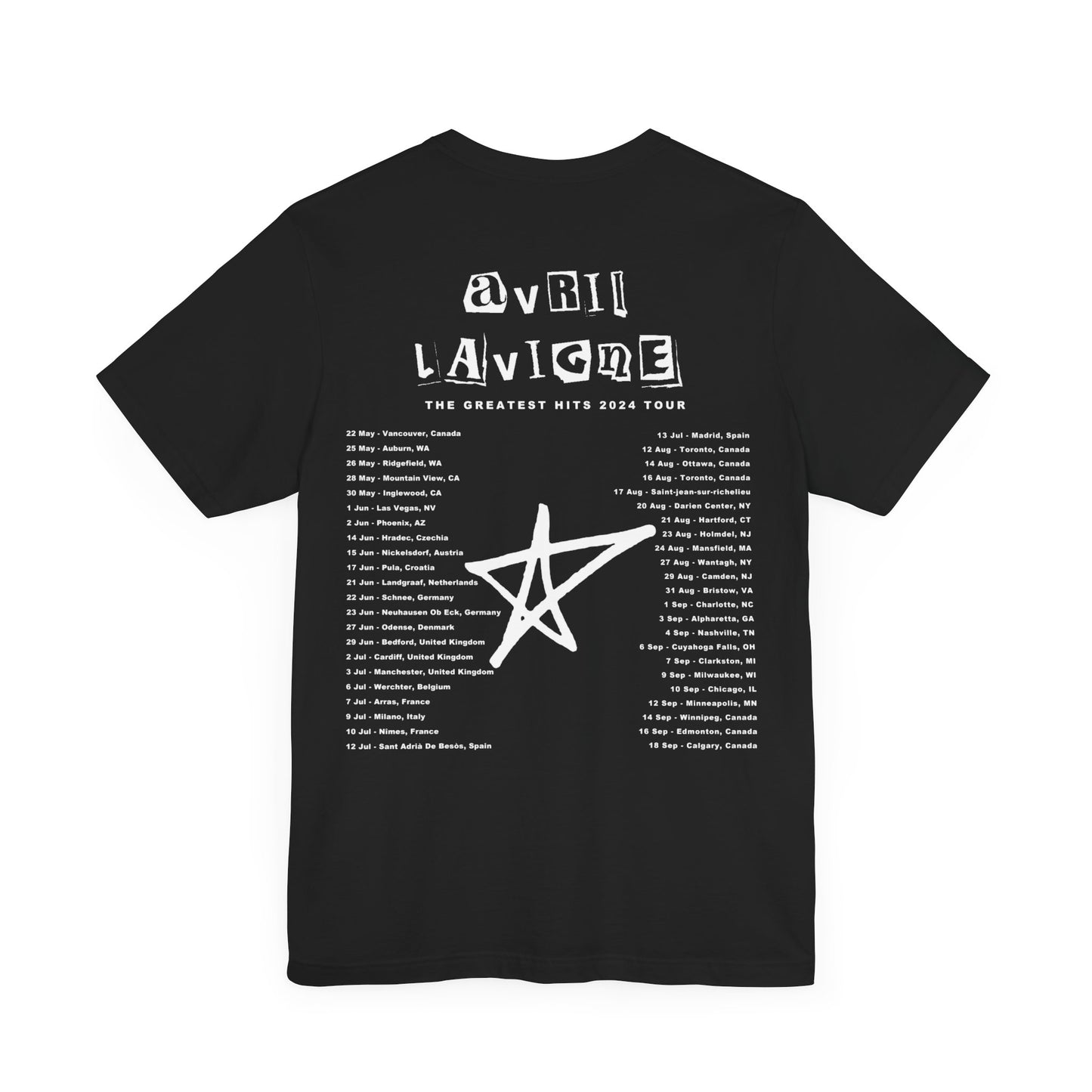 Avril Lavigne 2024 Greatest Hits Tour Unisex Jersey Tee