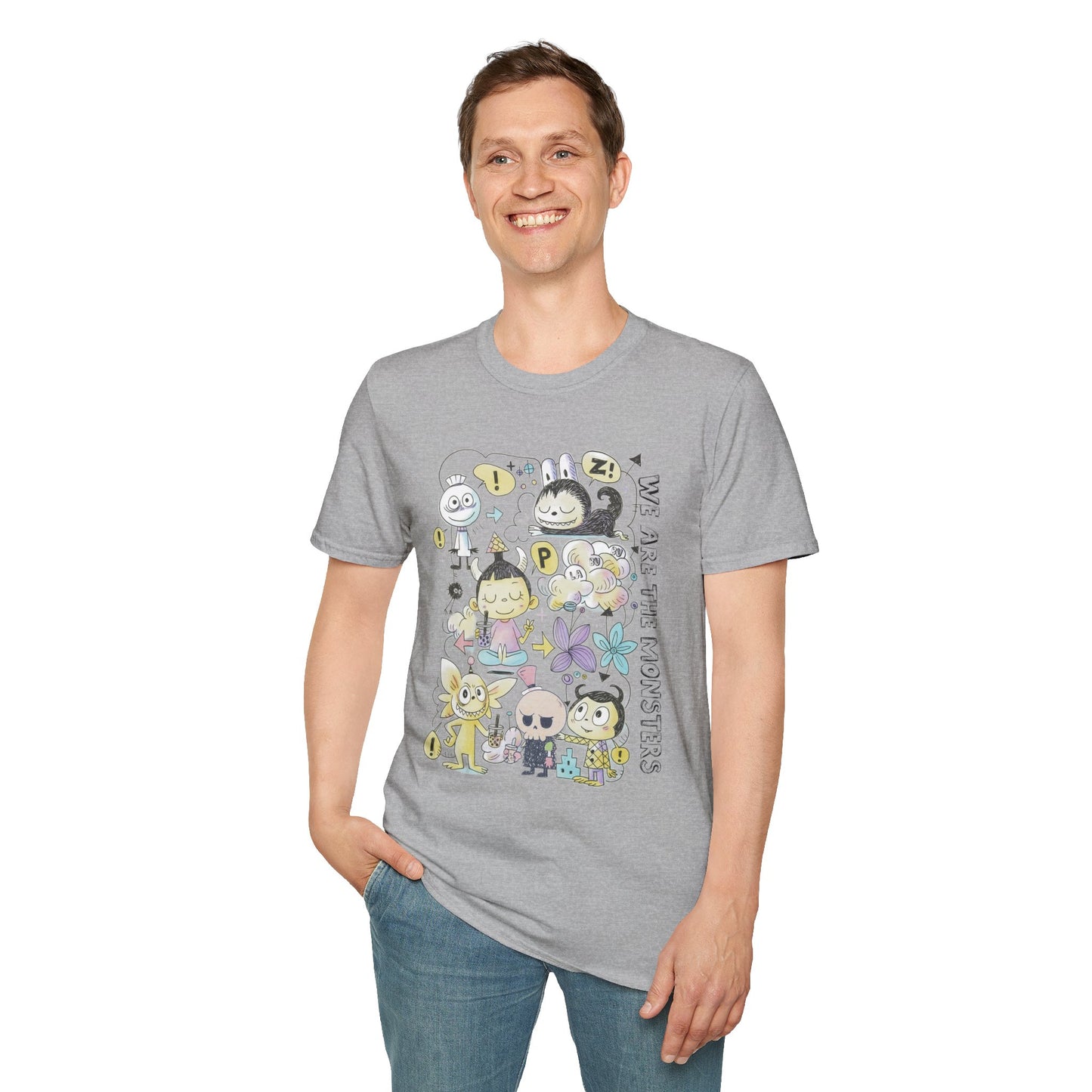 We Are The Monsters x Bubble Tea (Sketch Labubu-Inspired) Adult Unisex Shirt