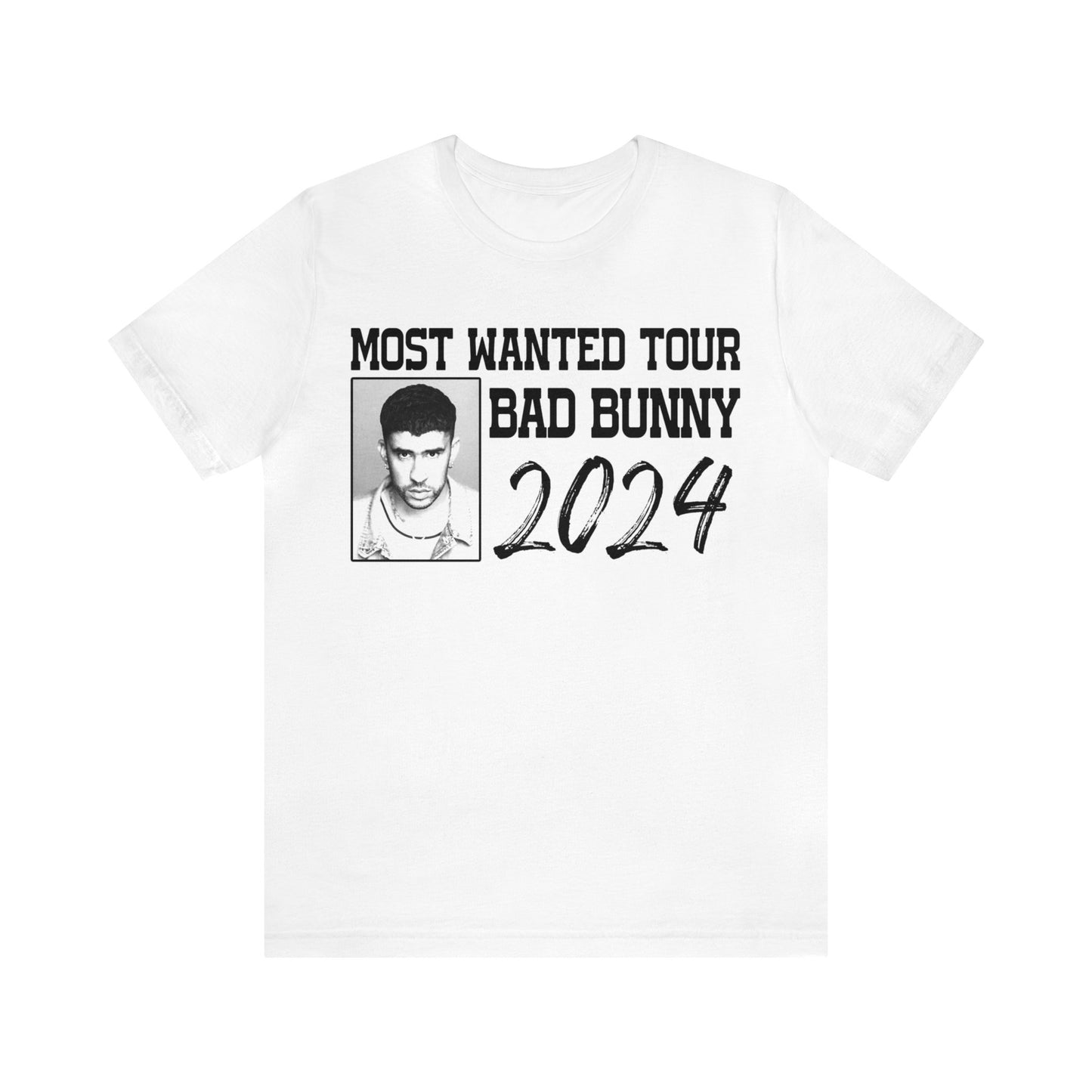 Most Wanted Tour Dates 2024 (Bad Bunny) Unisex Jersey Short Sleeve Tee