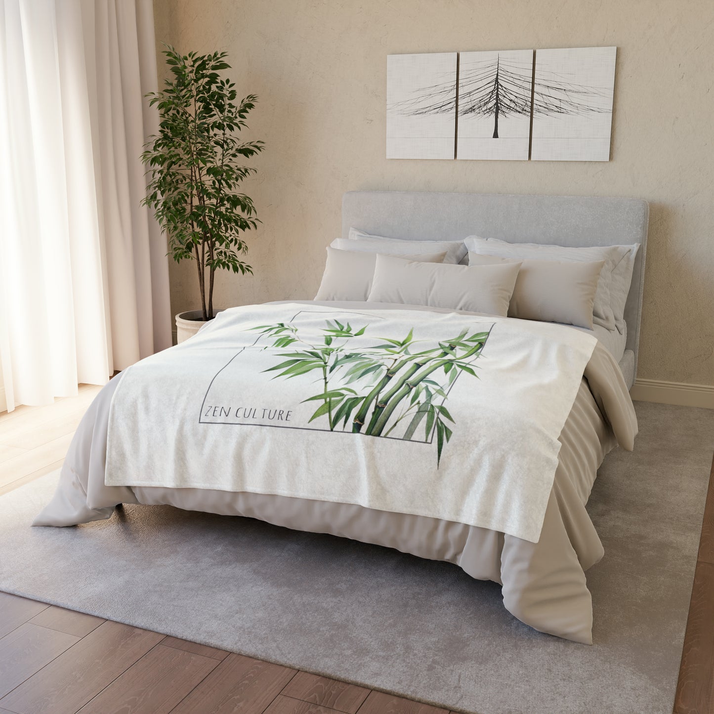 Bamboo Greens Zen Culture Soft Polyester Blanket