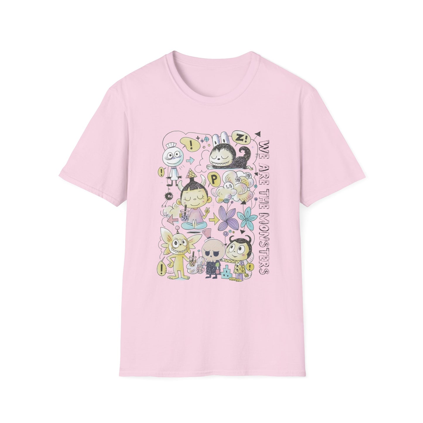 We Are The Monsters x Bubble Tea (Sketch Labubu-Inspired) Adult Unisex Shirt