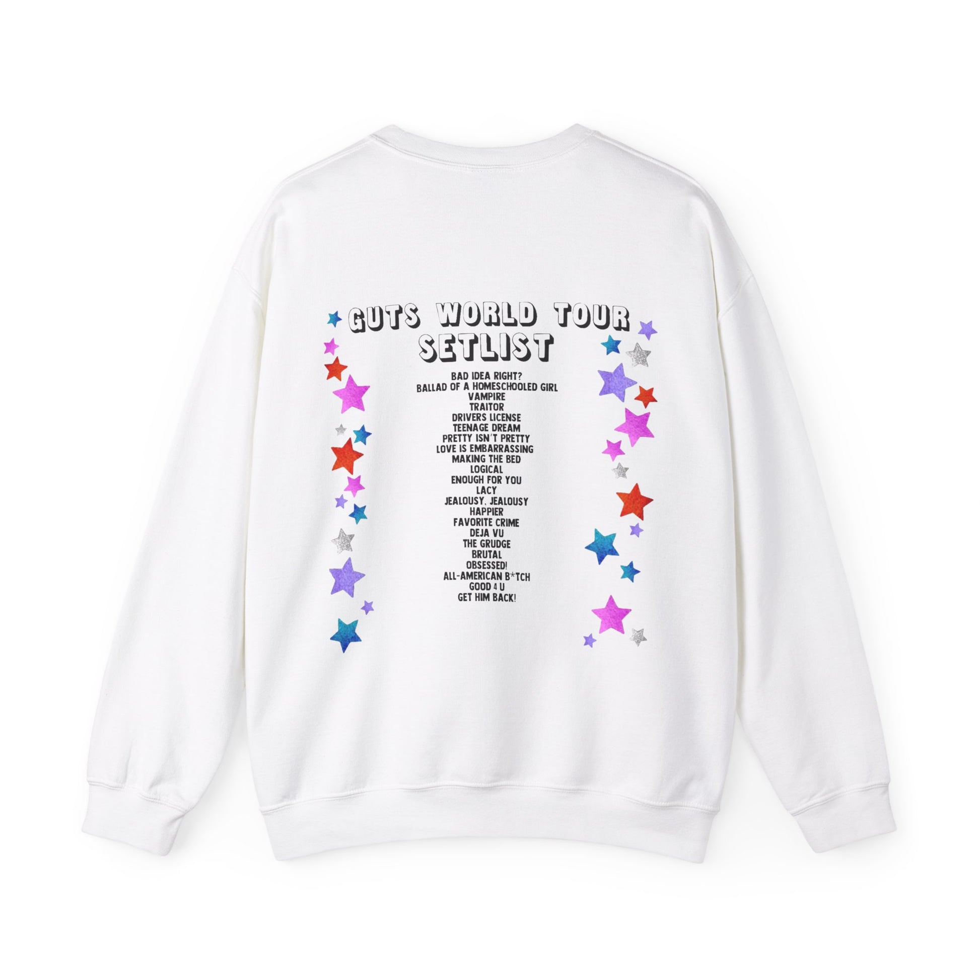 GUTS World Tour 2024 Setlist (Olivia Rodrigo) Sweatshirt