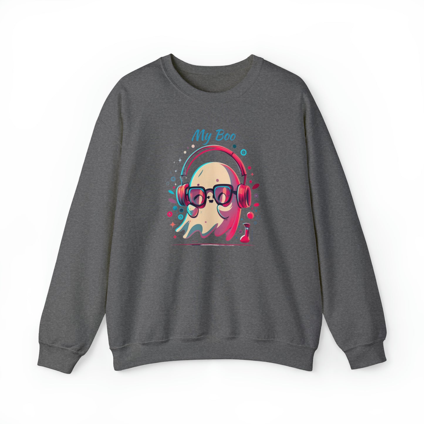 My Boo Groovy cute ghost with headphones halloween spooky season unisex sweatshirt