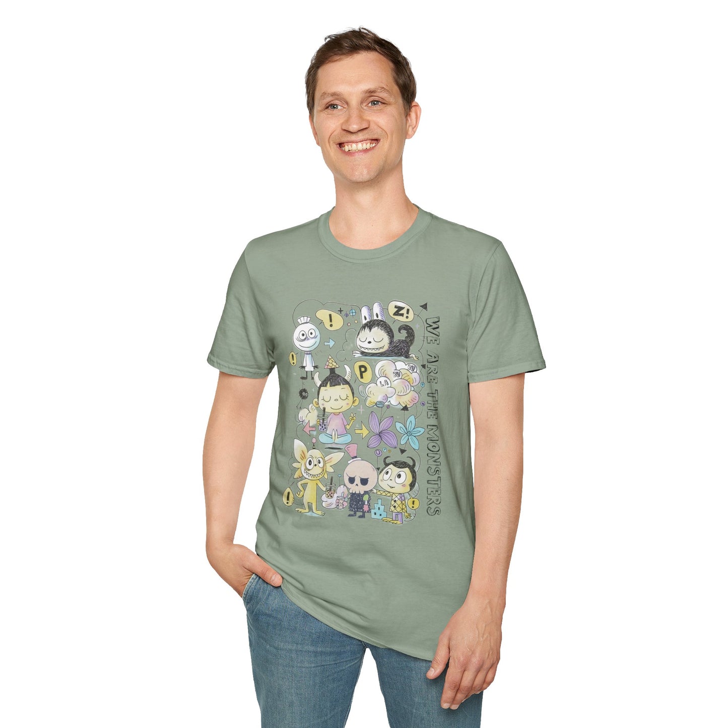 We Are The Monsters x Bubble Tea (Sketch Labubu-Inspired) Adult Unisex Shirt