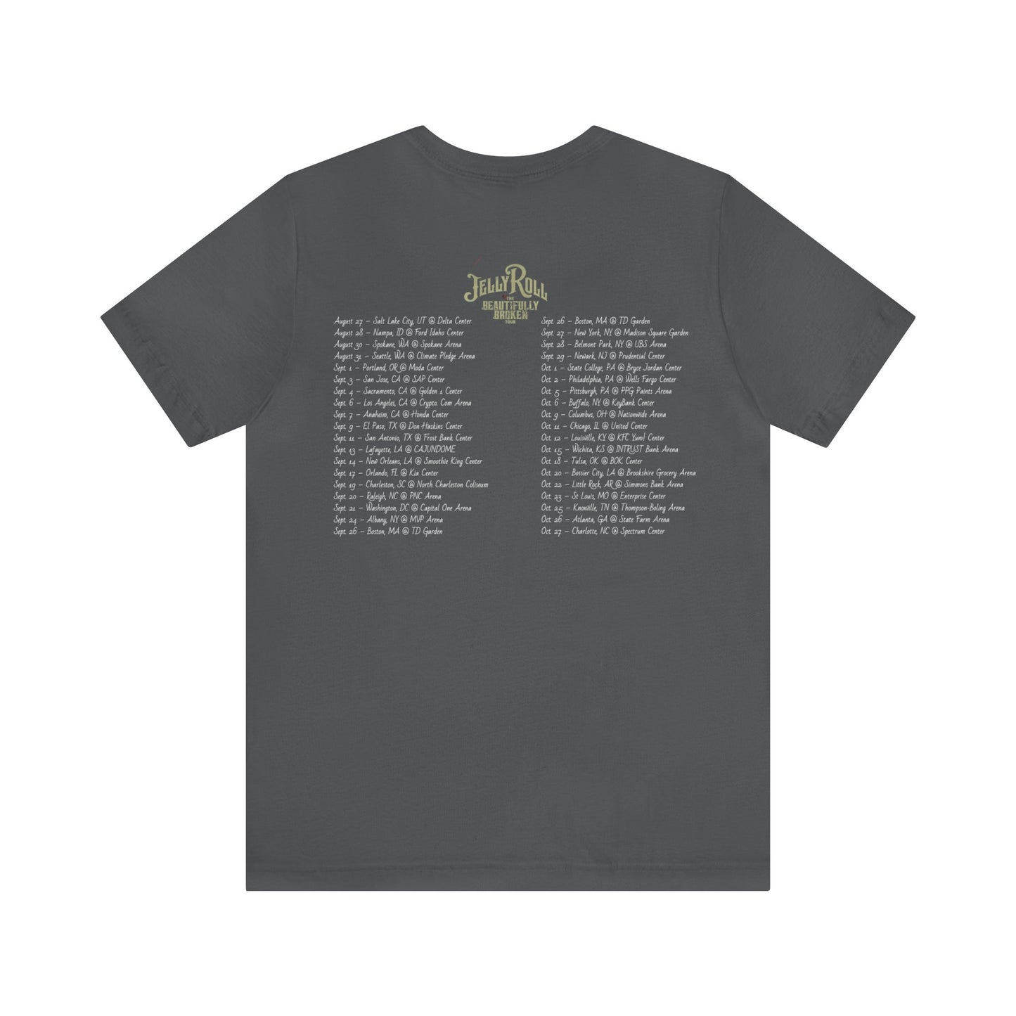 Jelly Roll The beautifully broken tour 2024 Unisex Jersey Short Sleeve Tee