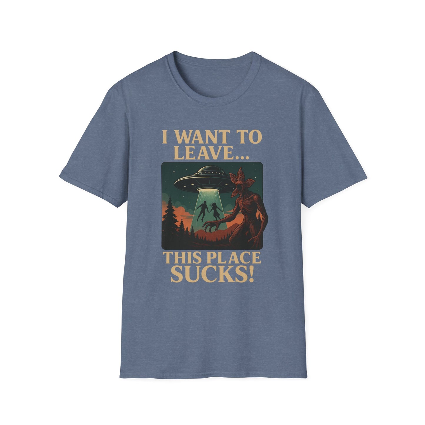 I WANT TO LEAVE / THIS PLACE SUCKS! (Demogorgon - Stranger Things Season 5 Inspired) 2025 Adult Unisex Shirt