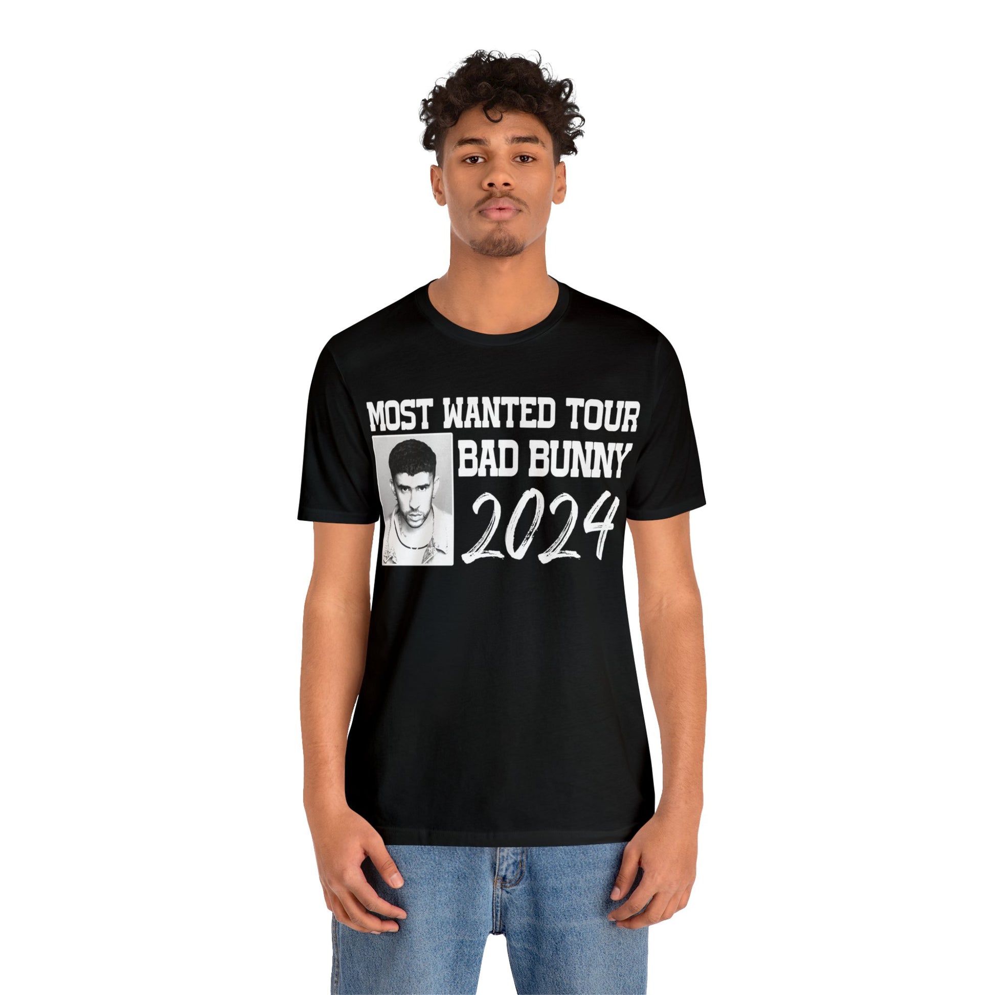 Most Wanted Tour Dates 2024 (Bad Bunny) Unisex Jersey Short Sleeve Tee