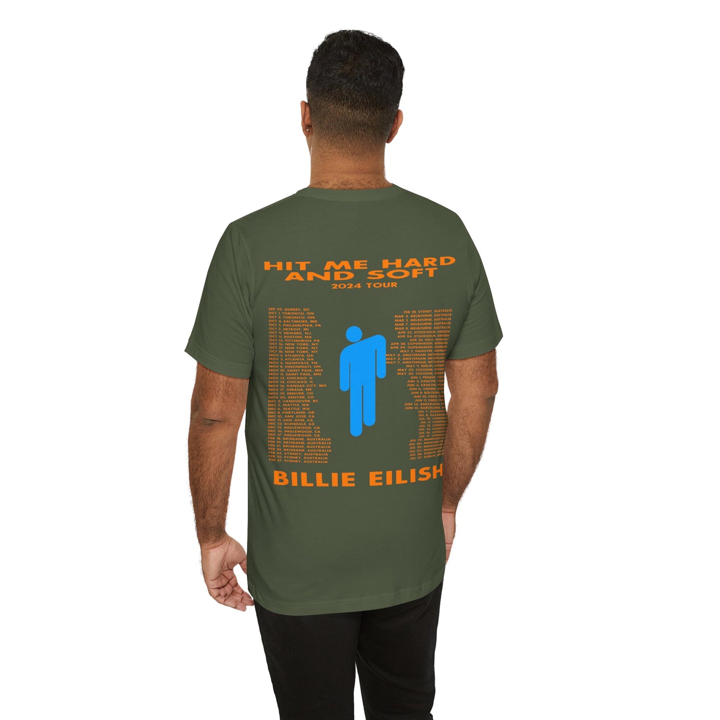 Billie Eilish Hit Me Hard and Soft 2024 Tour Double Sided Unisex Jersey Short Sleeve Tee