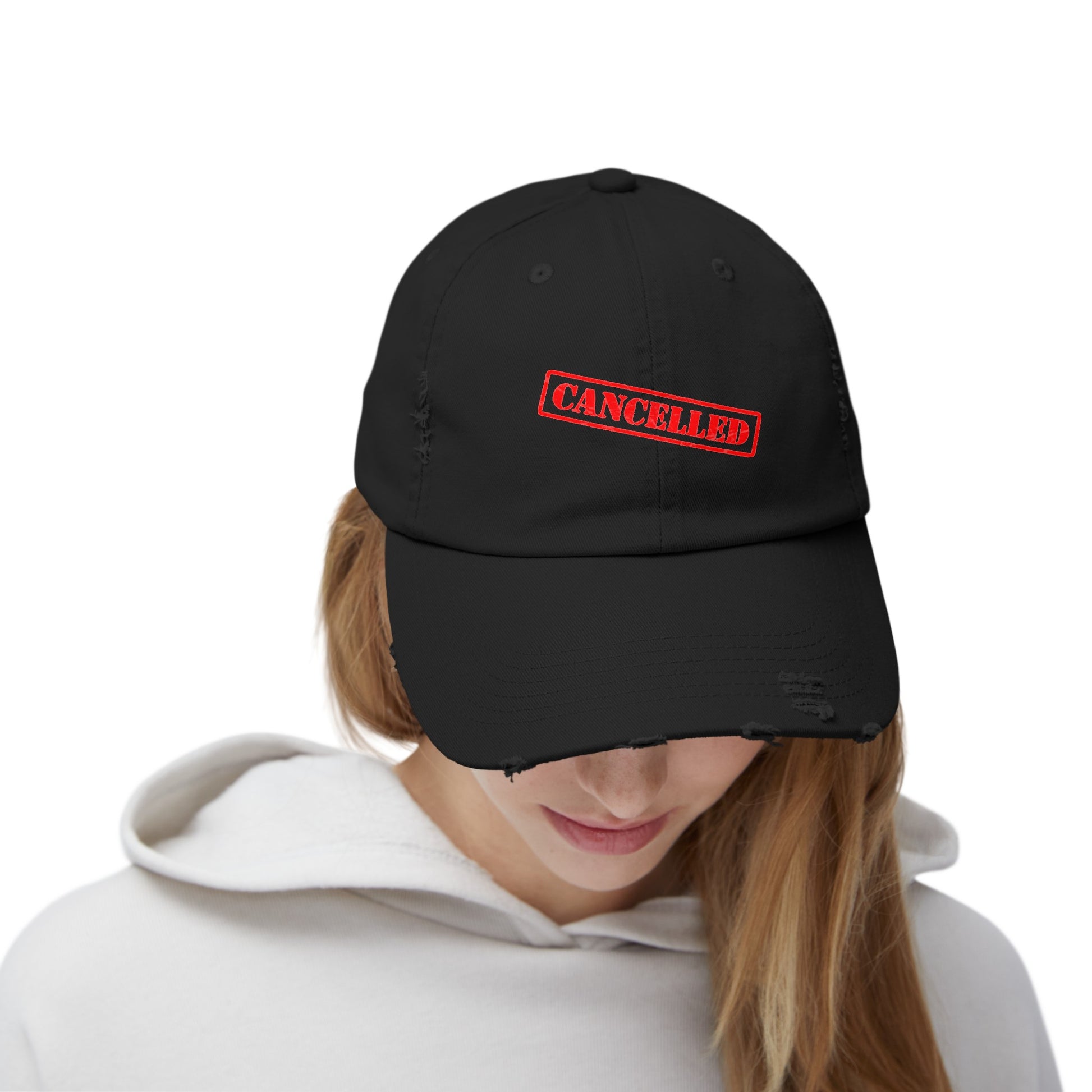 Cancelled (Viral Meme) Unisex Distressed Cap