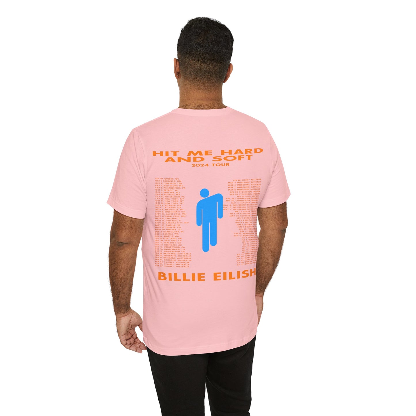 Billie Eilish Hit Me Hard and Soft 2024 Tour Double Sided Unisex Jersey Short Sleeve Tee