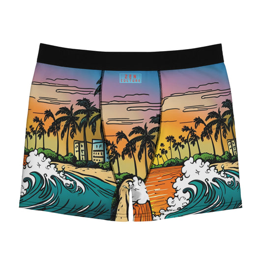 Zen Culture Waves X Sunset Beach Men's Boxer Briefs