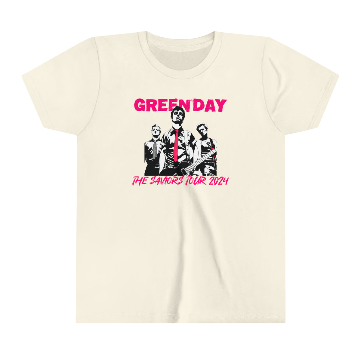 T-shirt Officiel Green Day The Saviors Tour 2024 - Taille M - Couleur Beige/noir - Neuf Avec étiquettes