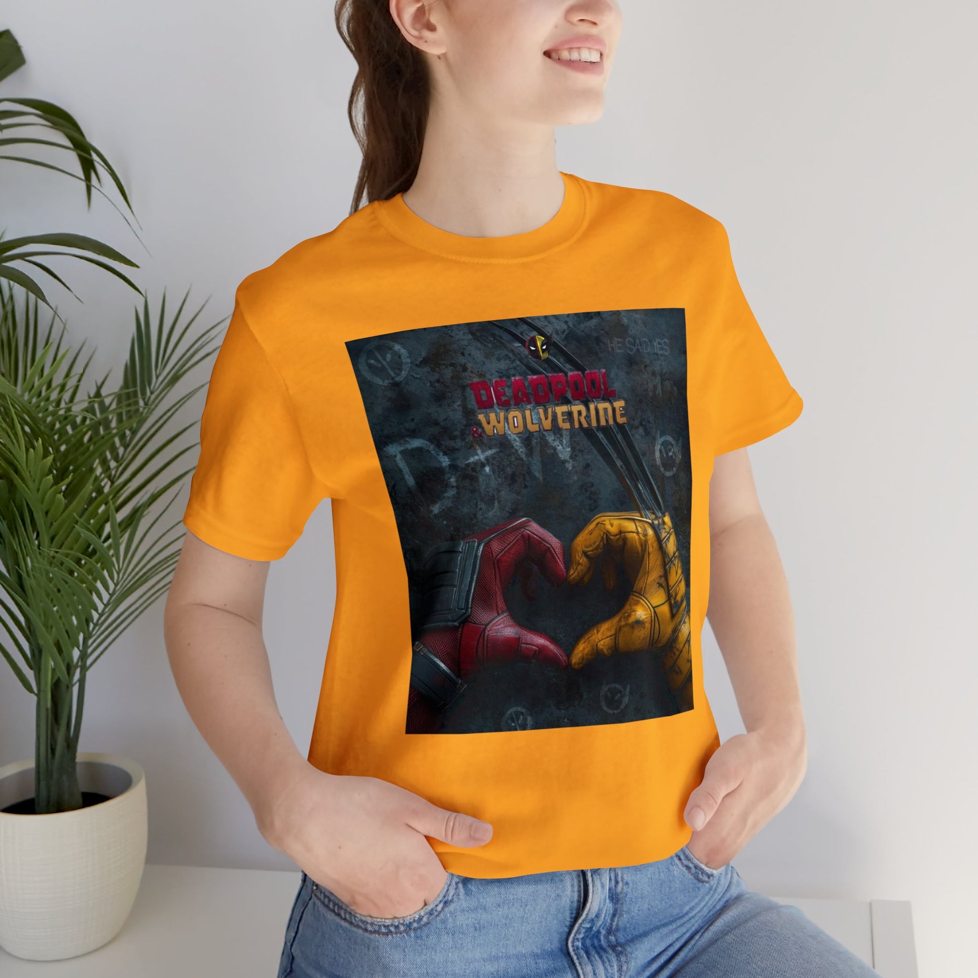 Deadpool & Wolverine hearts love humor movie Unisex shirt