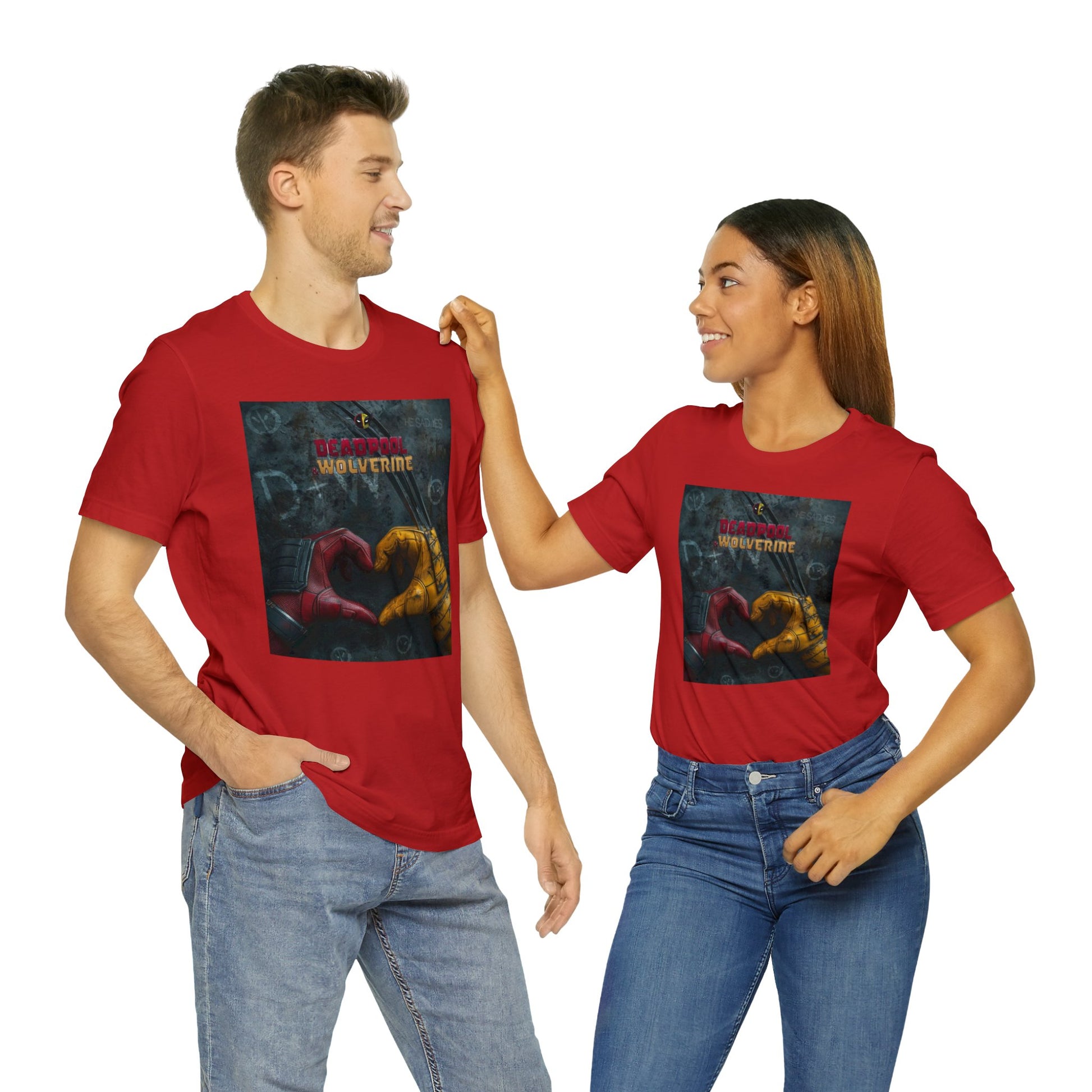 Deadpool & Wolverine hearts love humor movie Unisex shirt