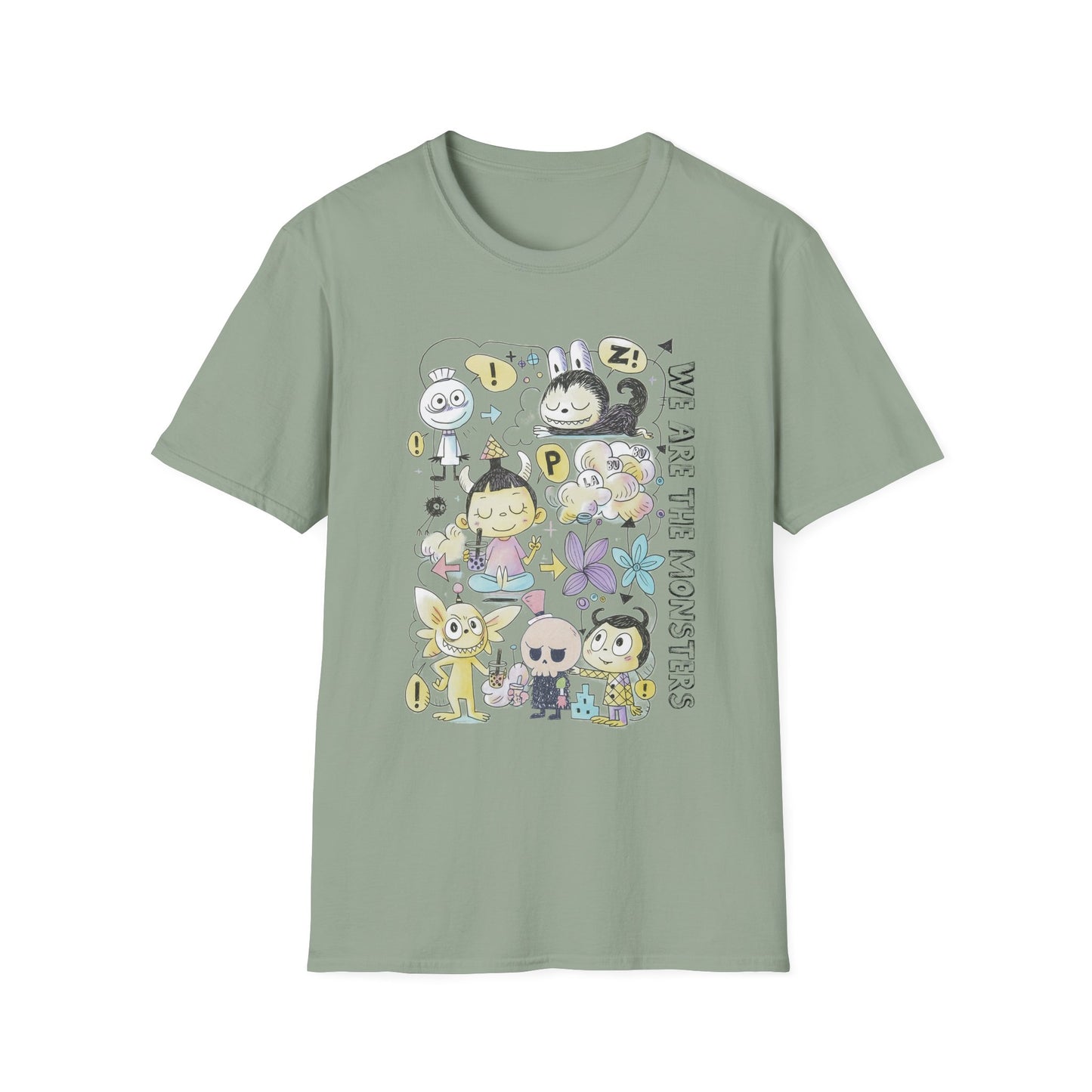 We Are The Monsters x Bubble Tea (Sketch Labubu-Inspired) Adult Unisex Shirt