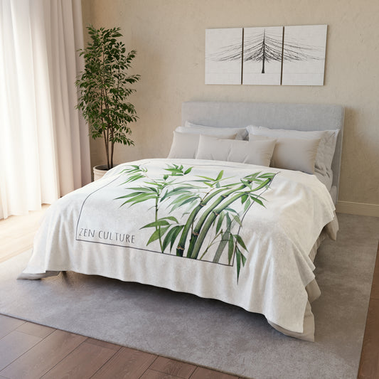 Bamboo Greens Zen Culture Soft Polyester Blanket