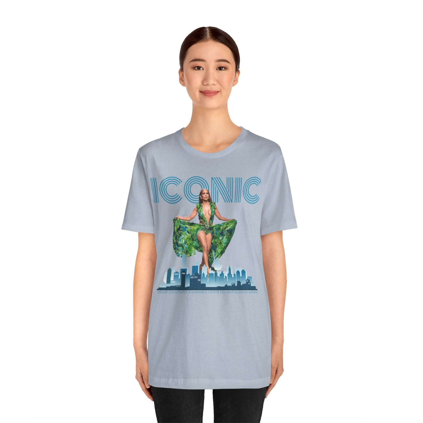 ICONIC 2000 & 2019 JLO Green Versace Dress Unisex Jersey Tee