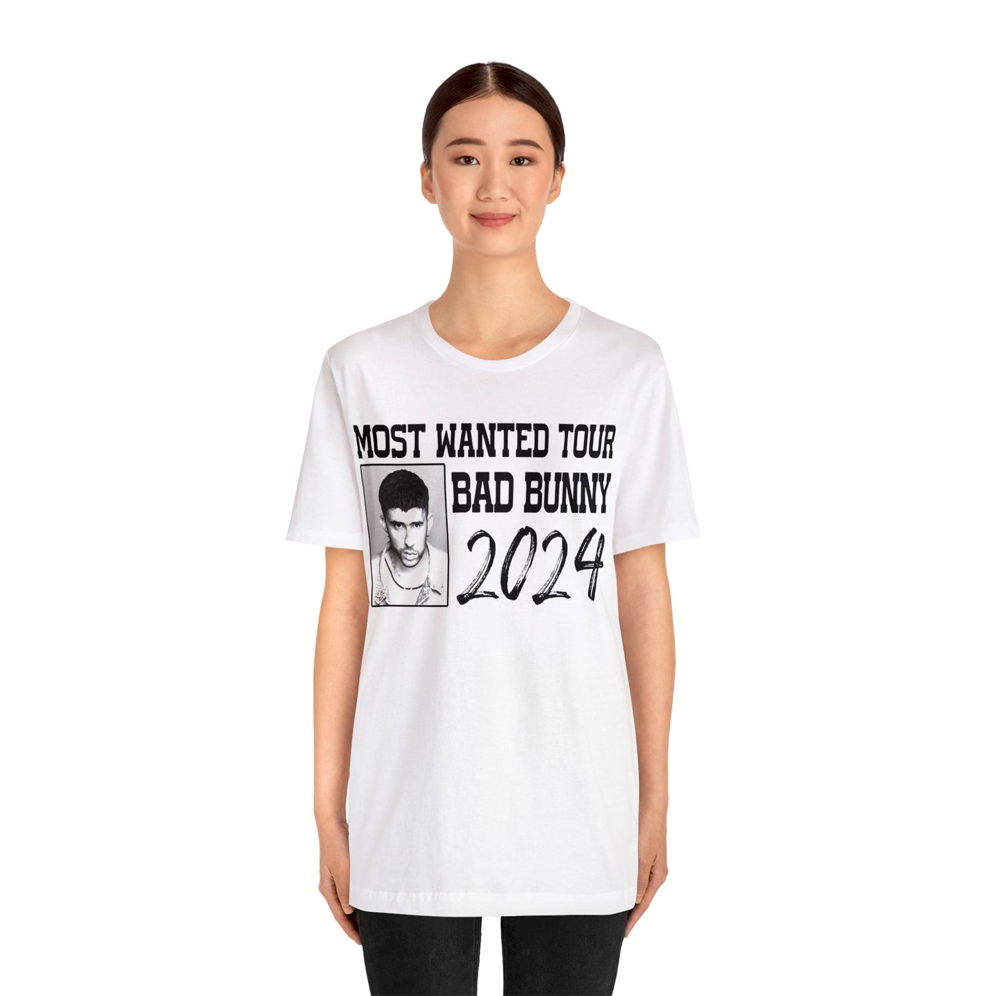 Most Wanted Tour Dates 2024 (Bad Bunny) Unisex Jersey Tee