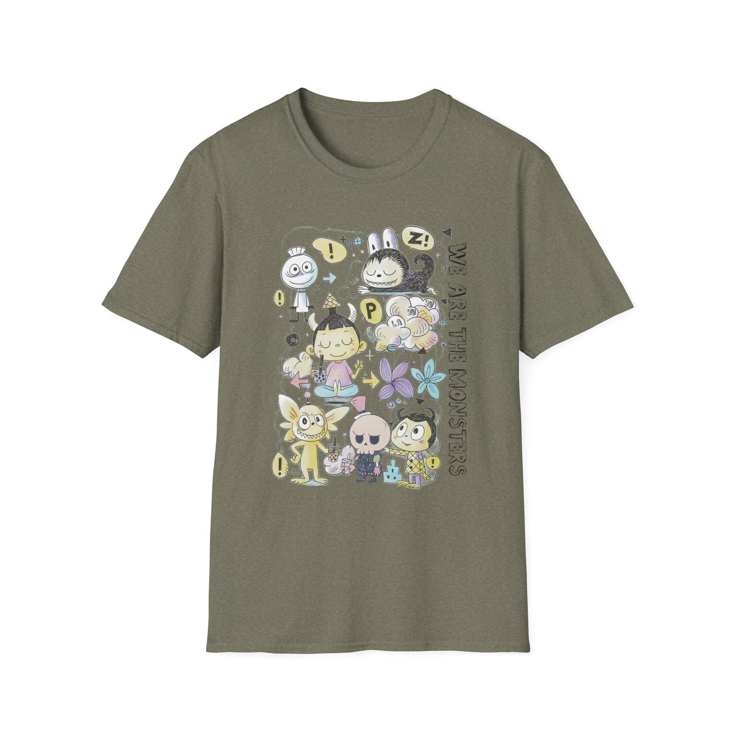 We Are The Monsters x Bubble Tea (Sketch Labubu-Inspired) Adult Unisex Shirt
