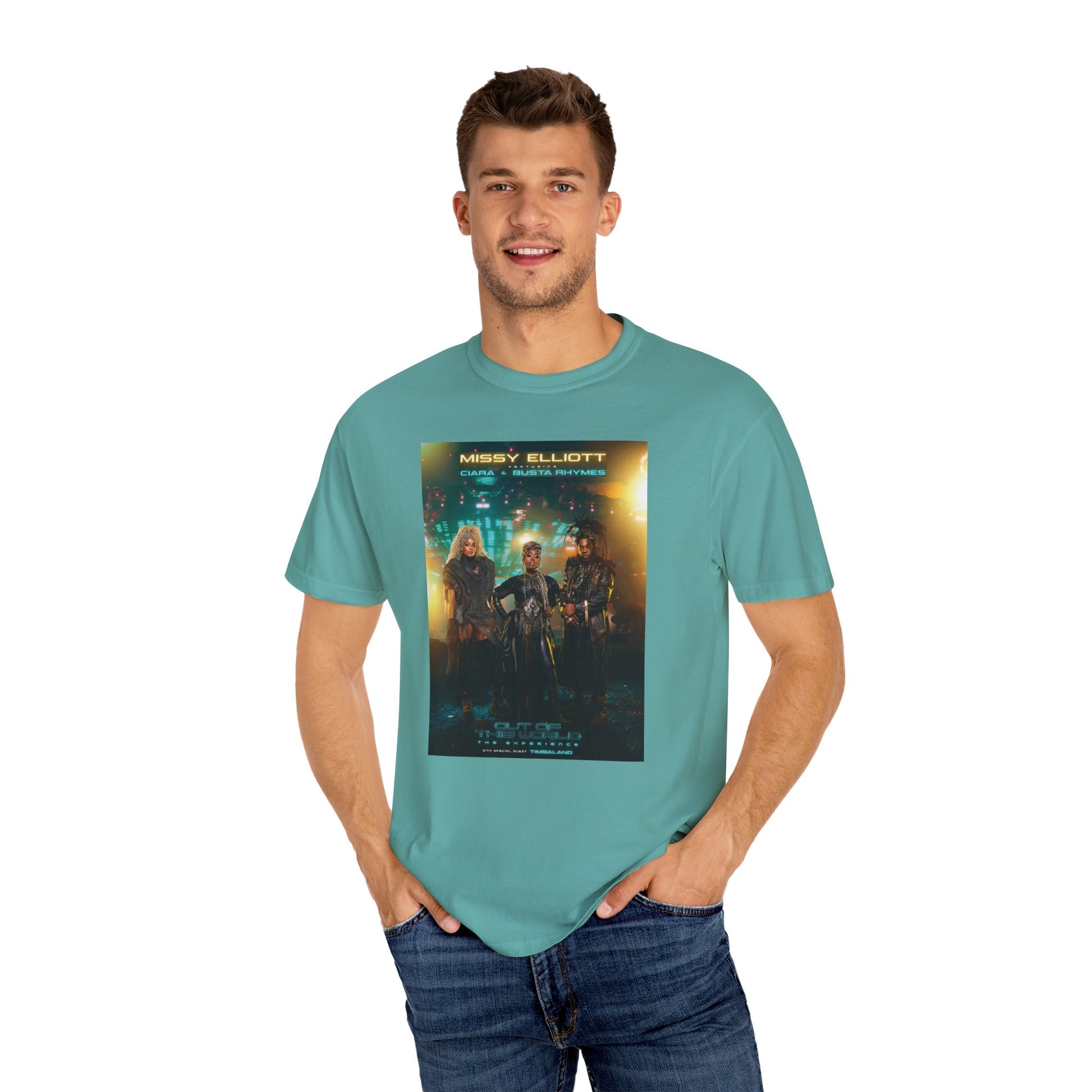 Missy Elliott Ciara Busta Rhymes Out of this world tour Unisex Garment-Dyed tee