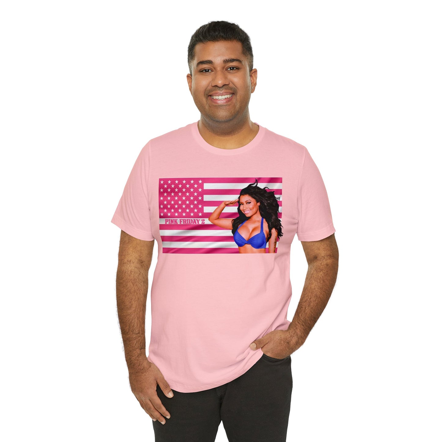 Pink Friday 2 Flag (Nicki Minaj) Unisex Jersey Short Sleeve Tee