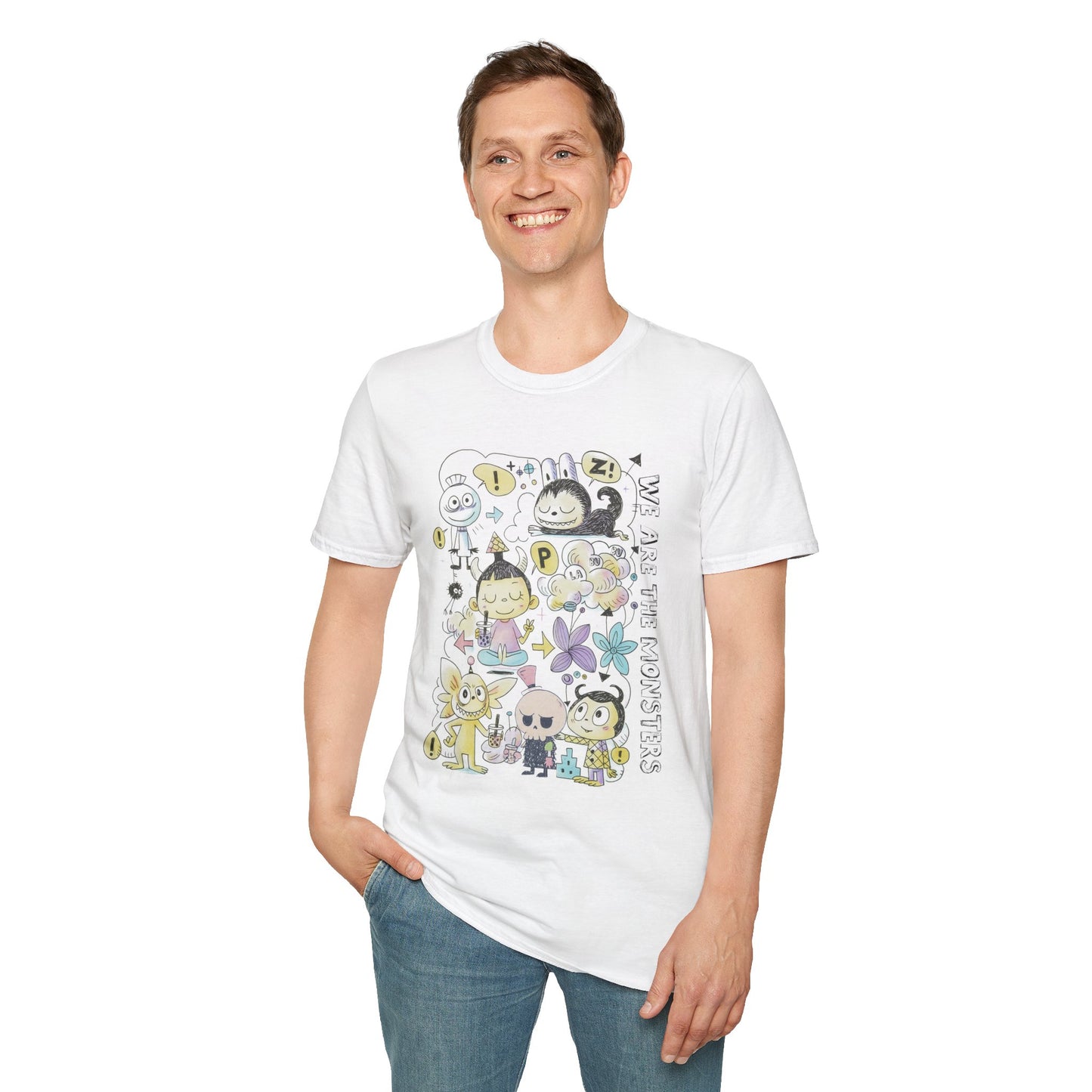 We Are The Monsters x Bubble Tea (Sketch Labubu-Inspired) Adult Unisex Shirt