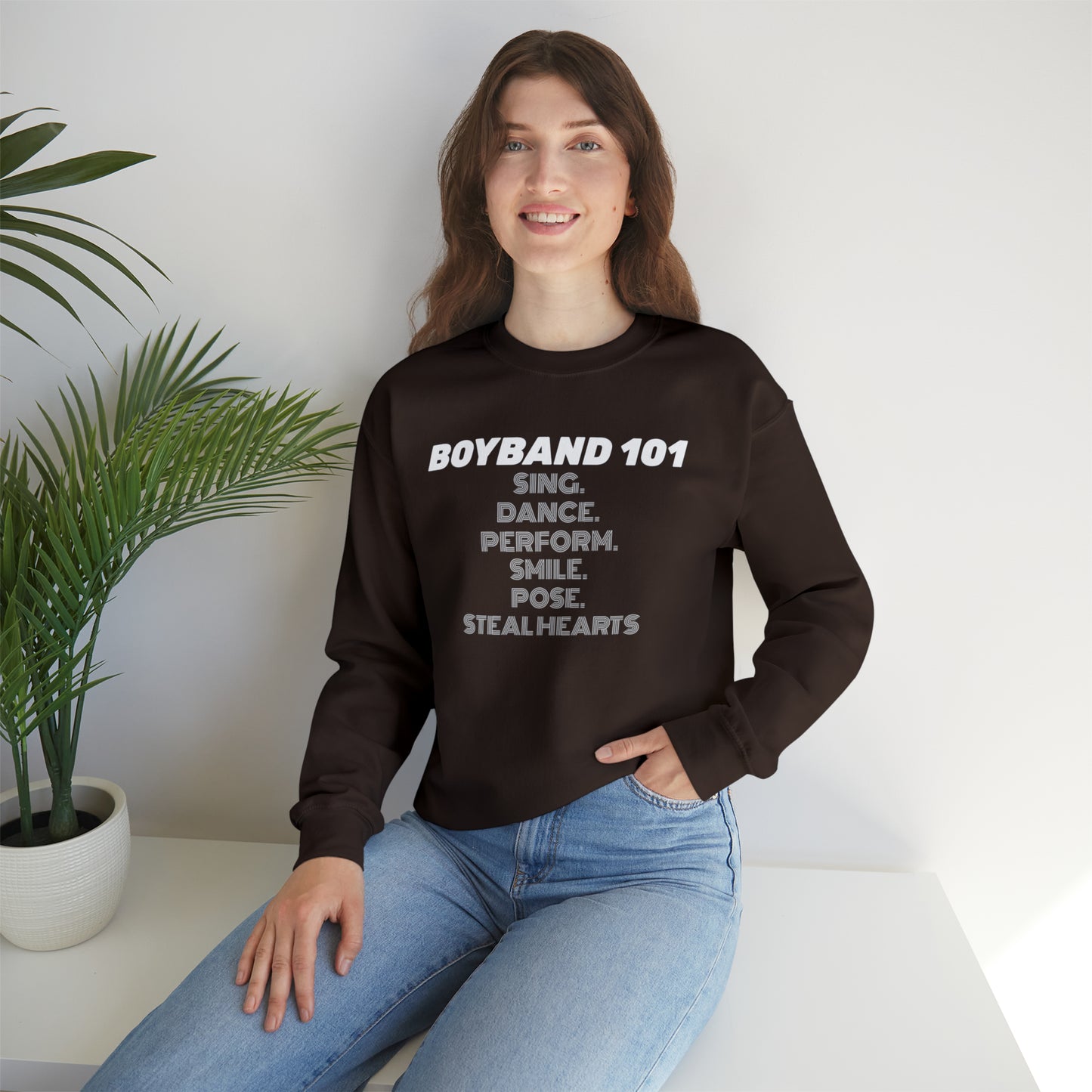 Boyband 101 sing dance perform smile pose steal hearts Unisex Crewneck Sweatshirt