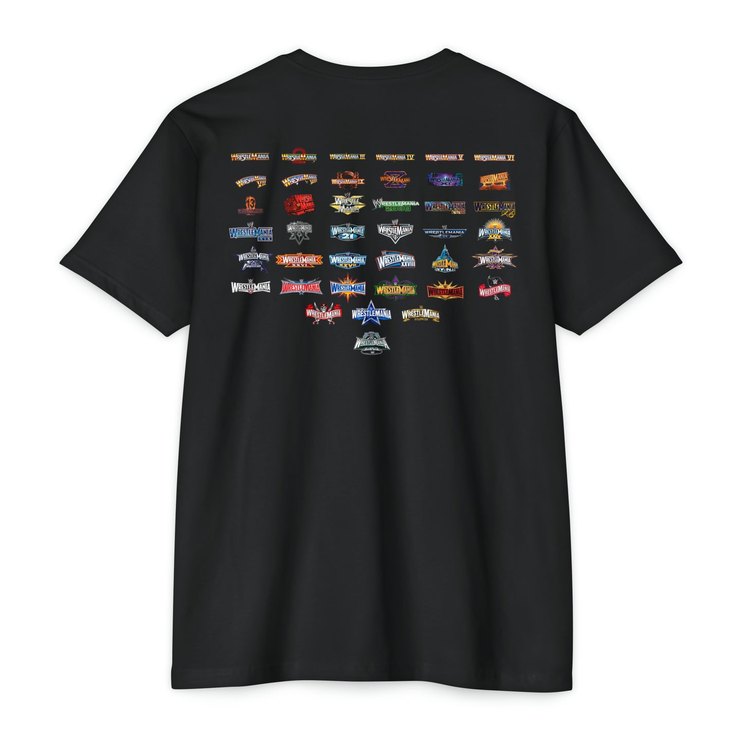 Wrestlemania logo 1-40 wwe history unisex Jersey T-shirt