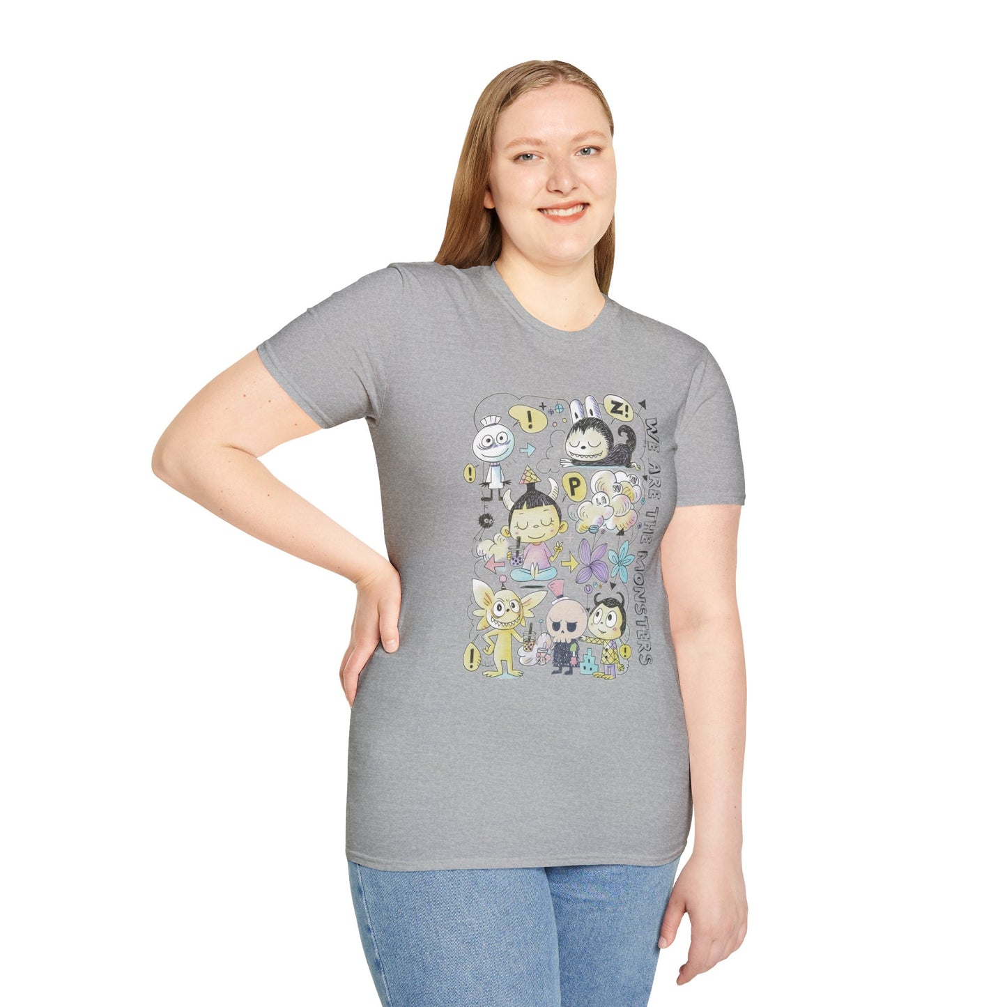 We Are The Monsters x Bubble Tea (Sketch Labubu-Inspired) Adult Unisex Shirt