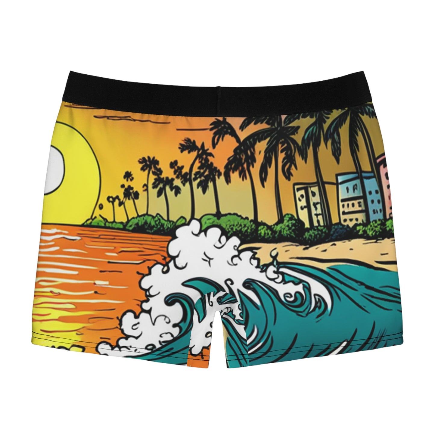 Zen Culture Waves X Sunset Beach Men's Boxer Briefs