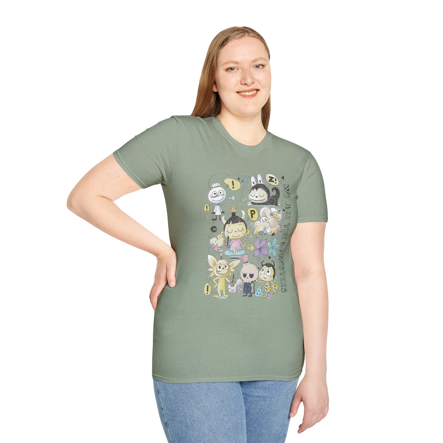 We Are The Monsters x Bubble Tea (Sketch Labubu-Inspired) Adult Unisex Shirt