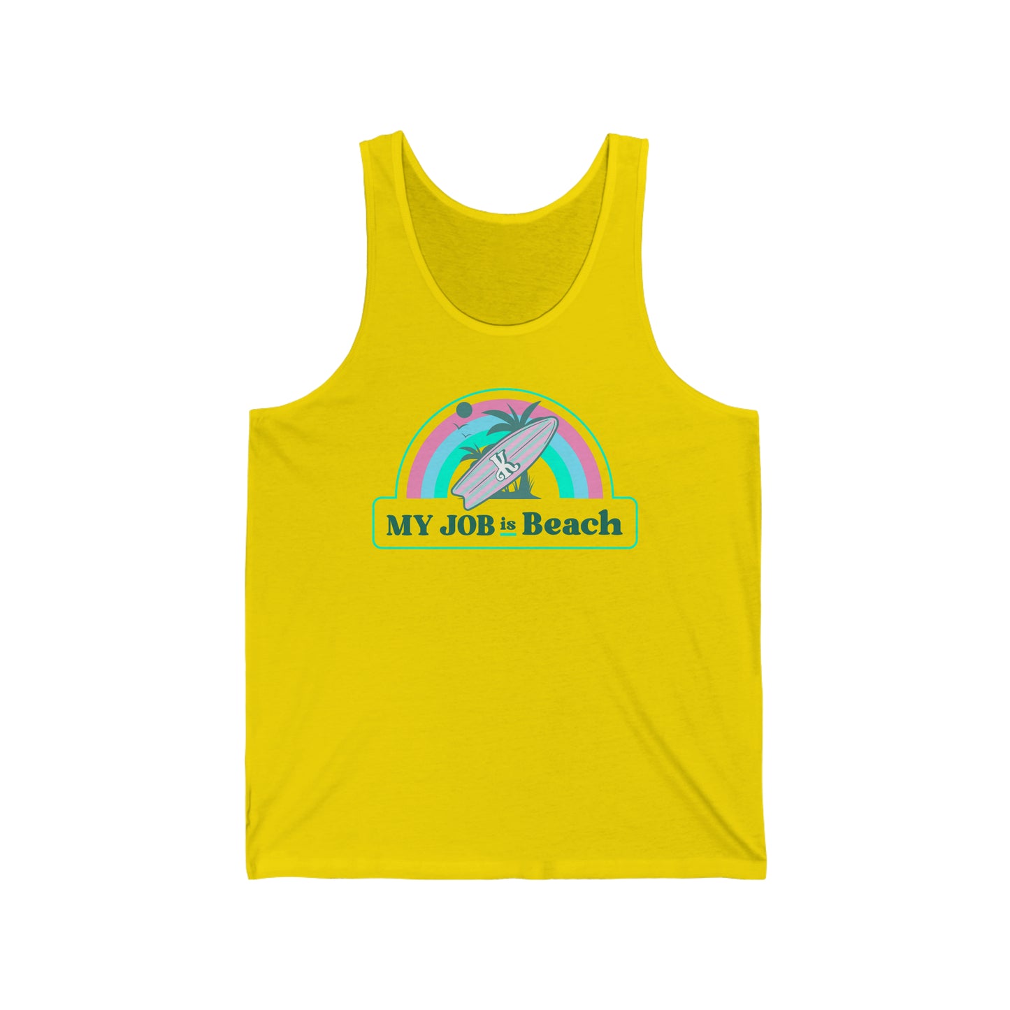 My job is beach Unisex Jersey Tanktop