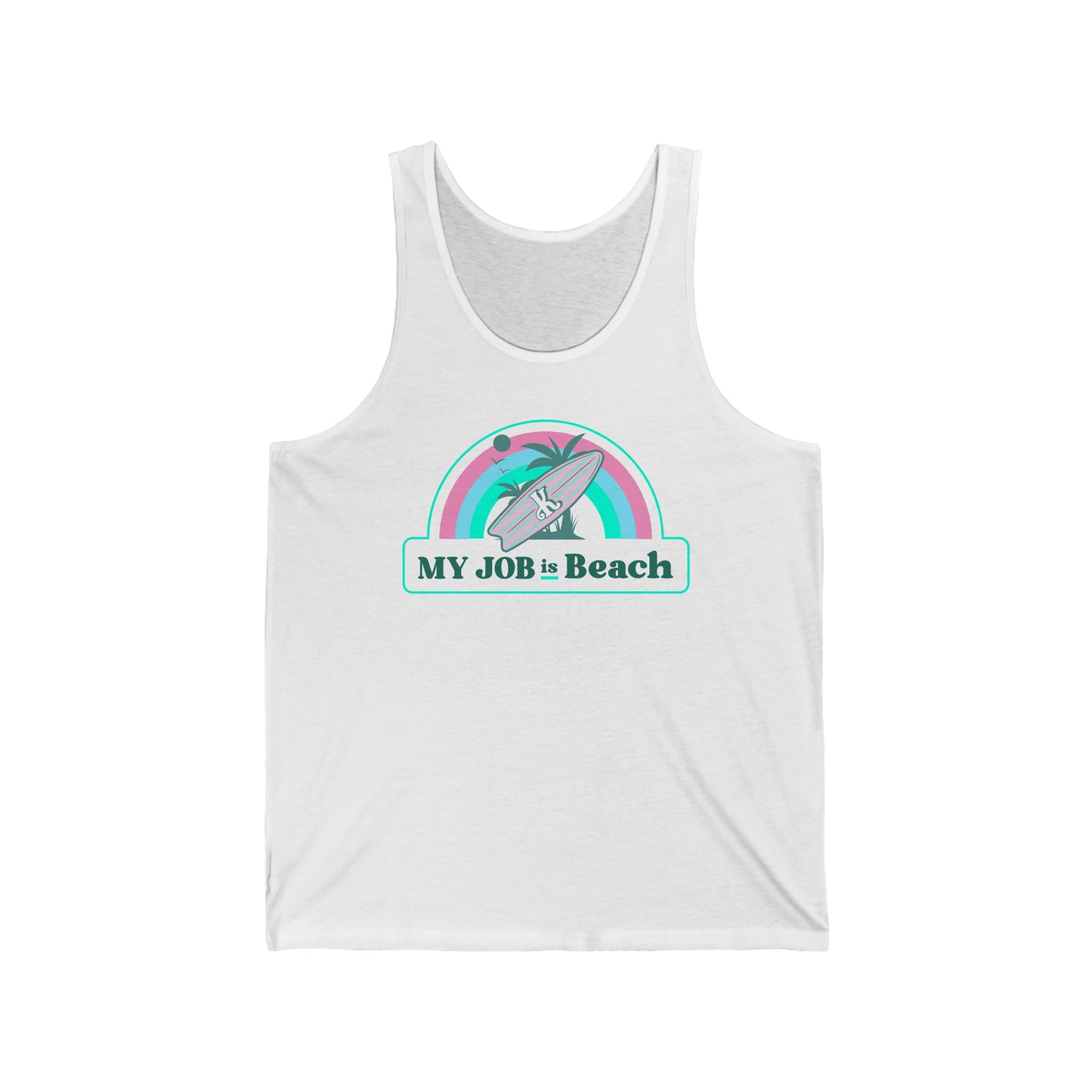 My job is beach Unisex Jersey Tanktop