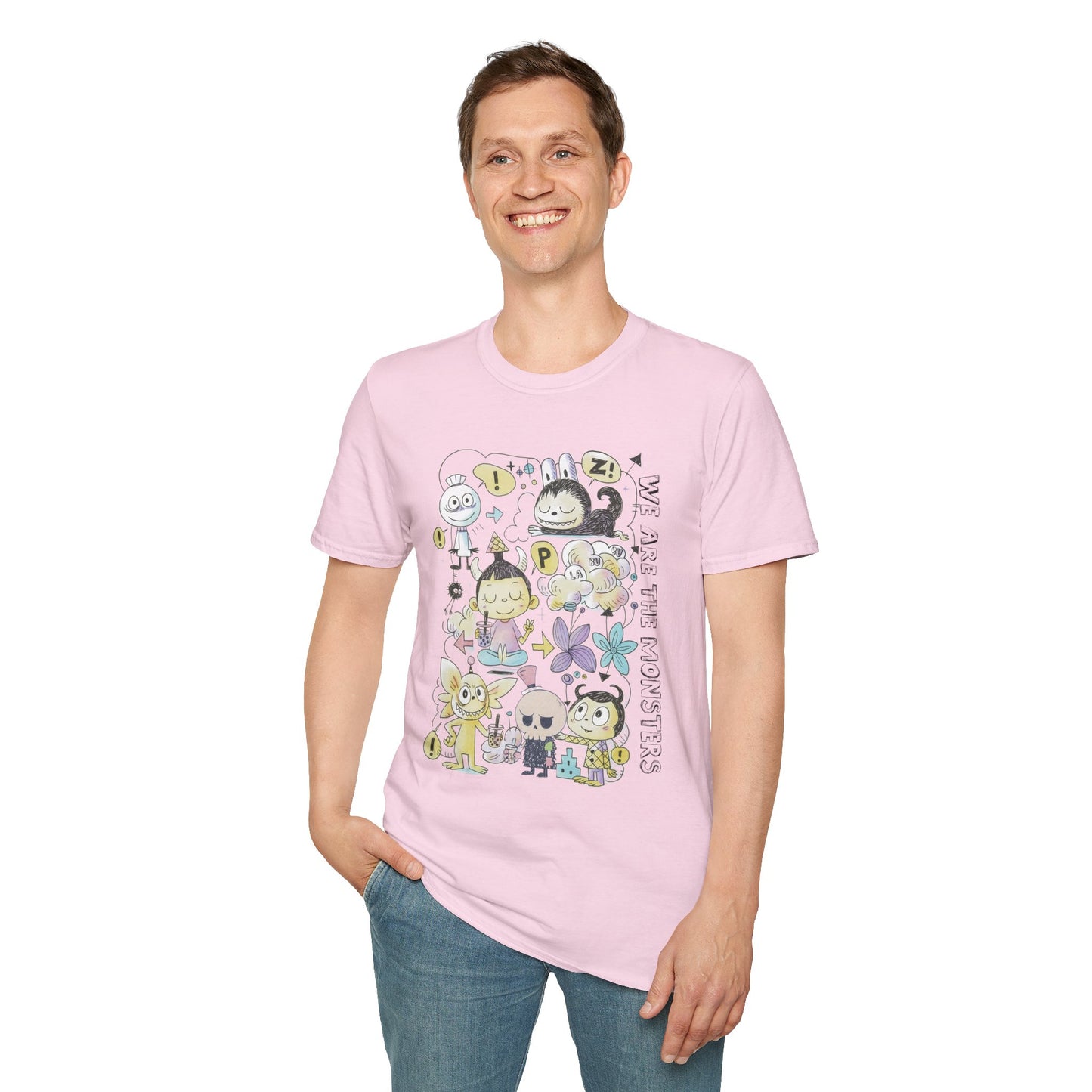 We Are The Monsters x Bubble Tea (Sketch Labubu-Inspired) Adult Unisex Shirt